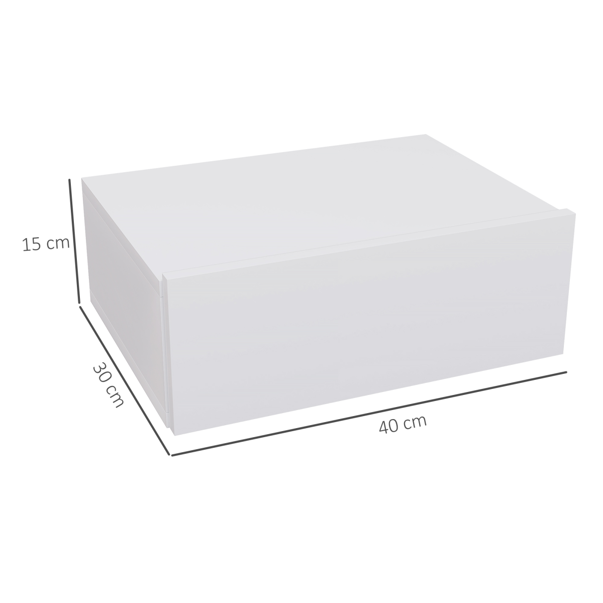 HOMCOM Wall-Mounted Floating Bedside Table with Drawer, White