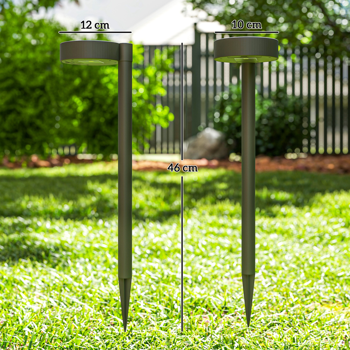 Outsunny 8 Pack Solar LED Pathway Stake Lights, IP44, Auto On/Off
