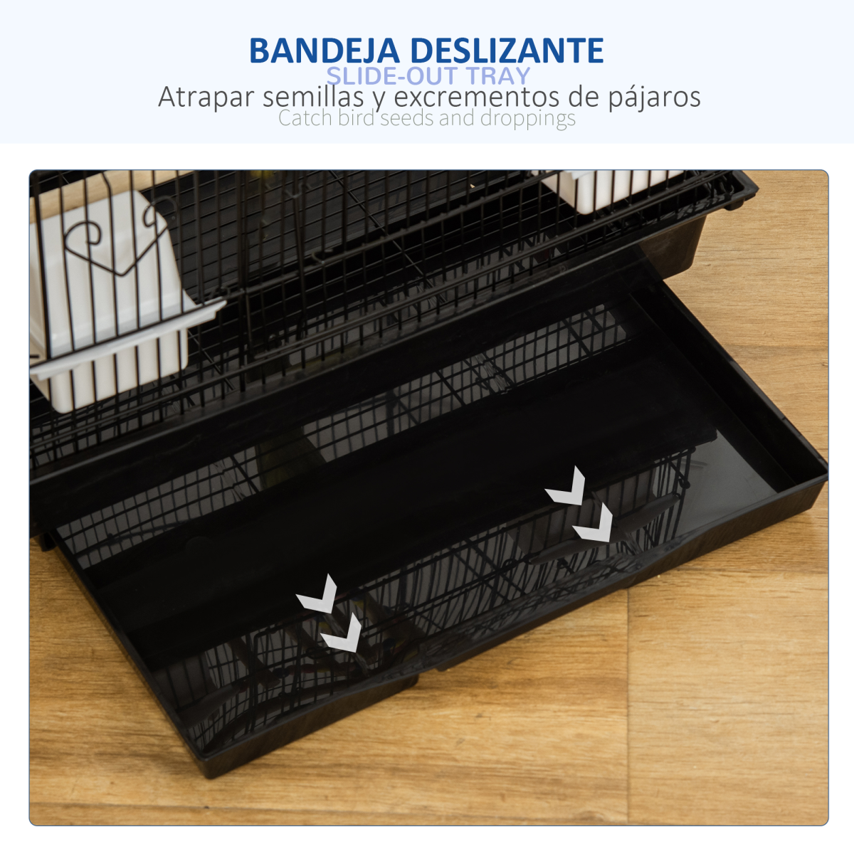 Metal Bird Cage for Budgies and Finches with Accessories, Tray, Handle