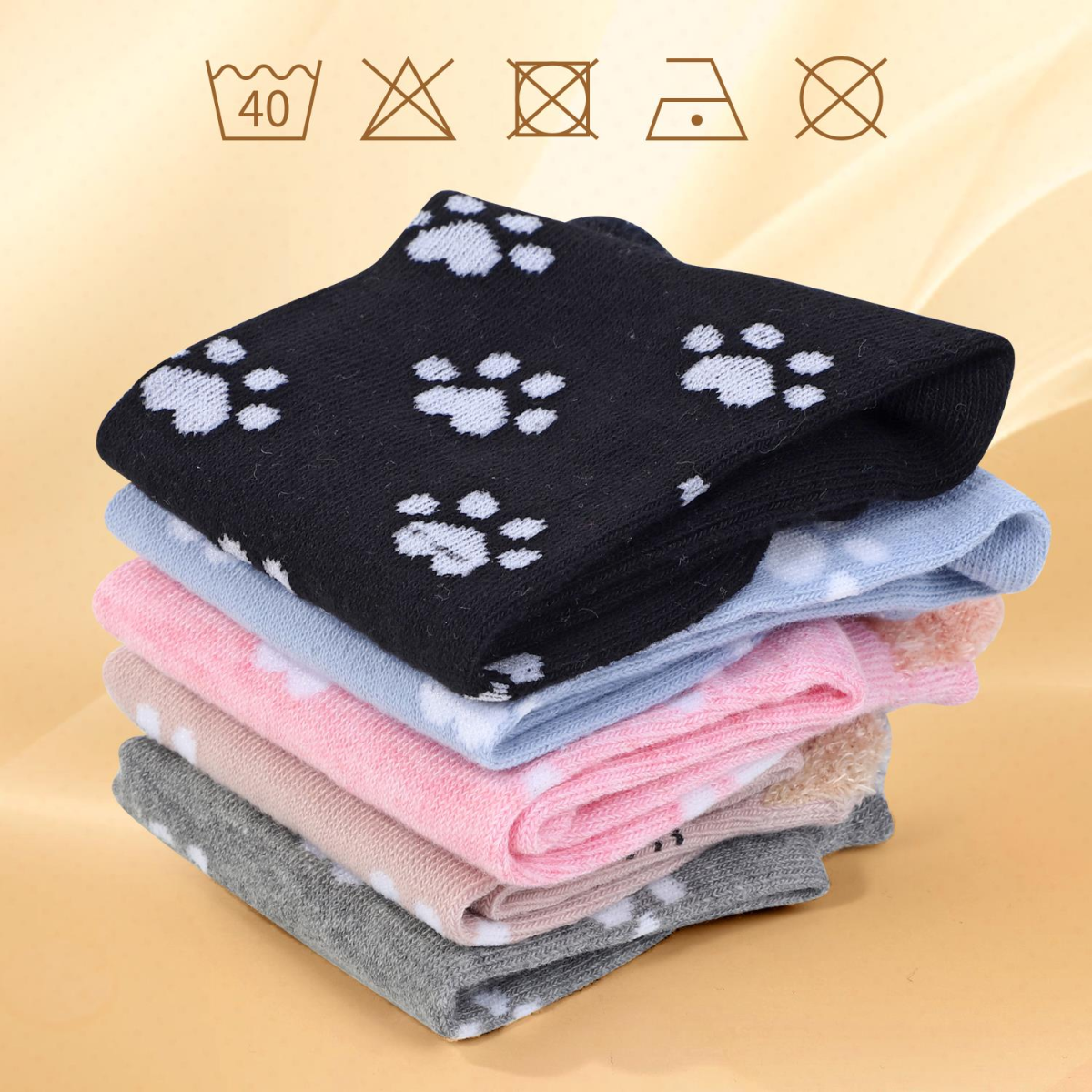 Vinsani Women's Cat Socks 5 Pack, UK 4-7 / EU 37-40