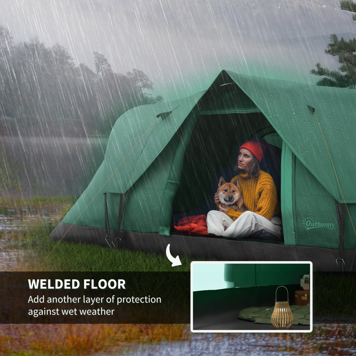 Outdoor Camping Tent For 5-6 W/ Bag, Fiberglass & Steel Frame