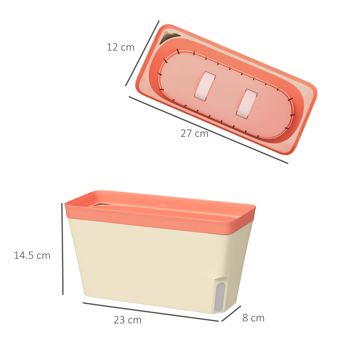 Outsunny Set of 3 Self-Watering Plant Pots with Visual Water Level Window