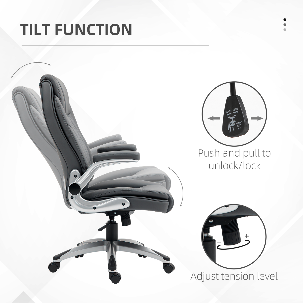 Vinsetto High Back Swivel Executive Office Chair, Dark Grey