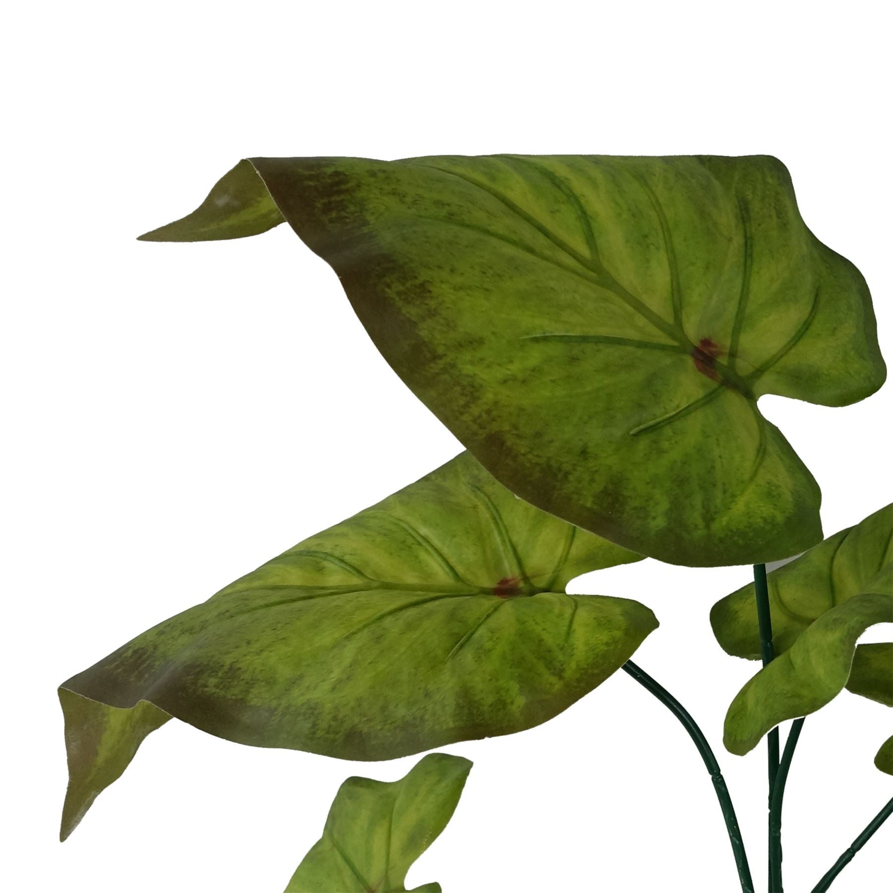 Pack of 6 Artificial Green Plastic Leaf Stems, 50cm, Wired Stem
