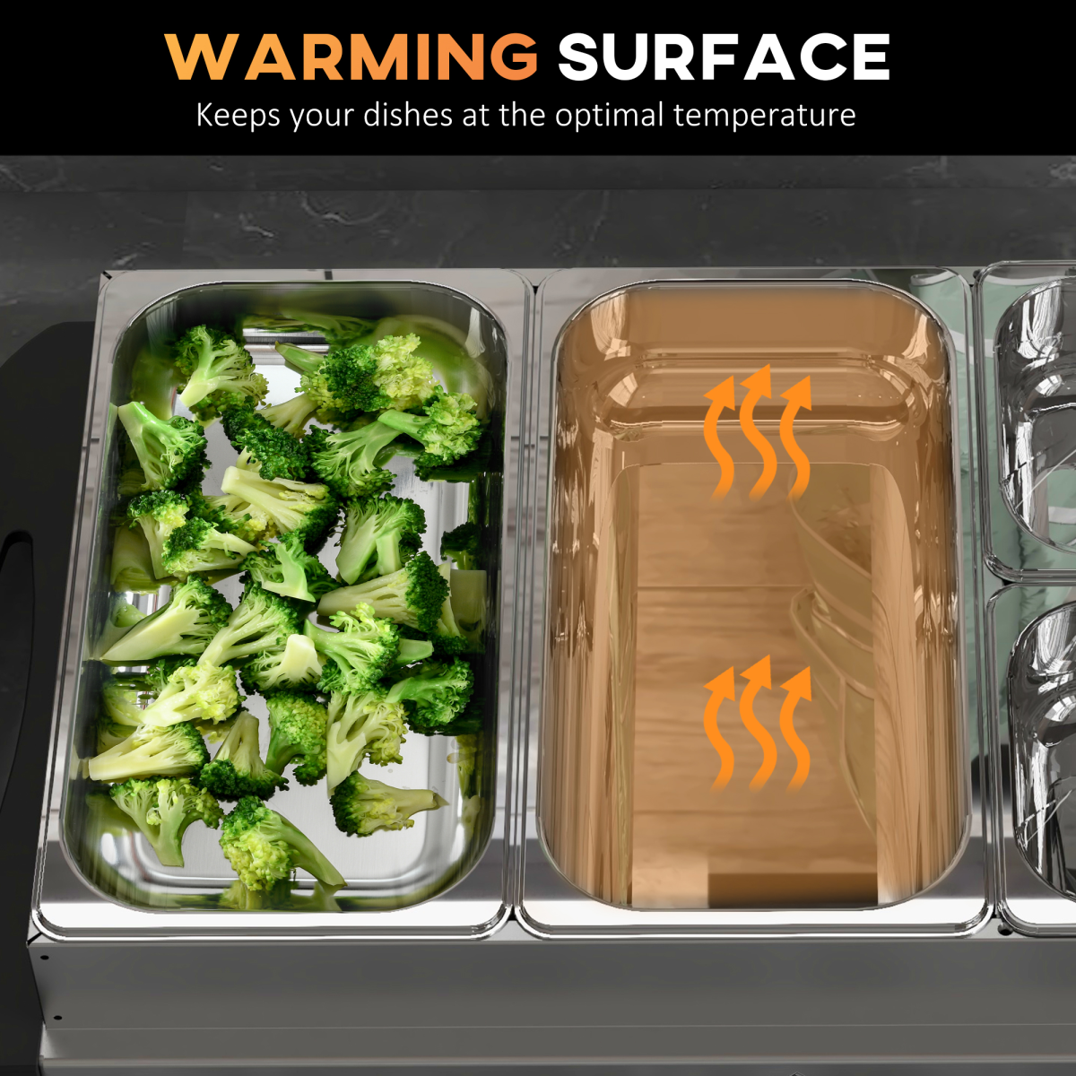 HOMCOM 4-Tray Electric Food Warmer Buffet Server, Adjustable Temp, 300W