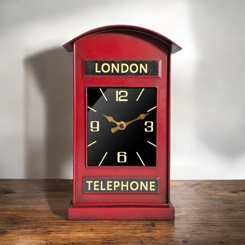 30cm Telephone Box Table Clock