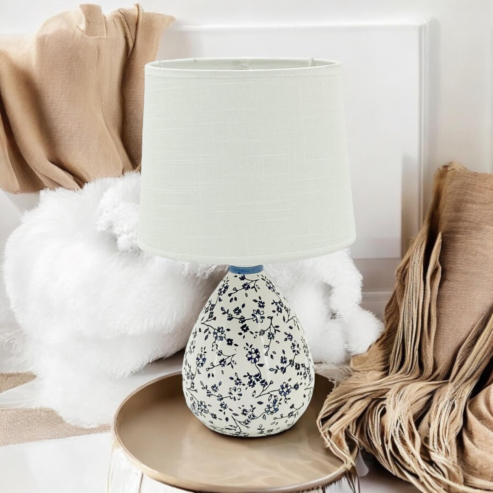 MSL Traditional Table Lamp Base and Shade with Inline Rocker Switch, Double Insulated