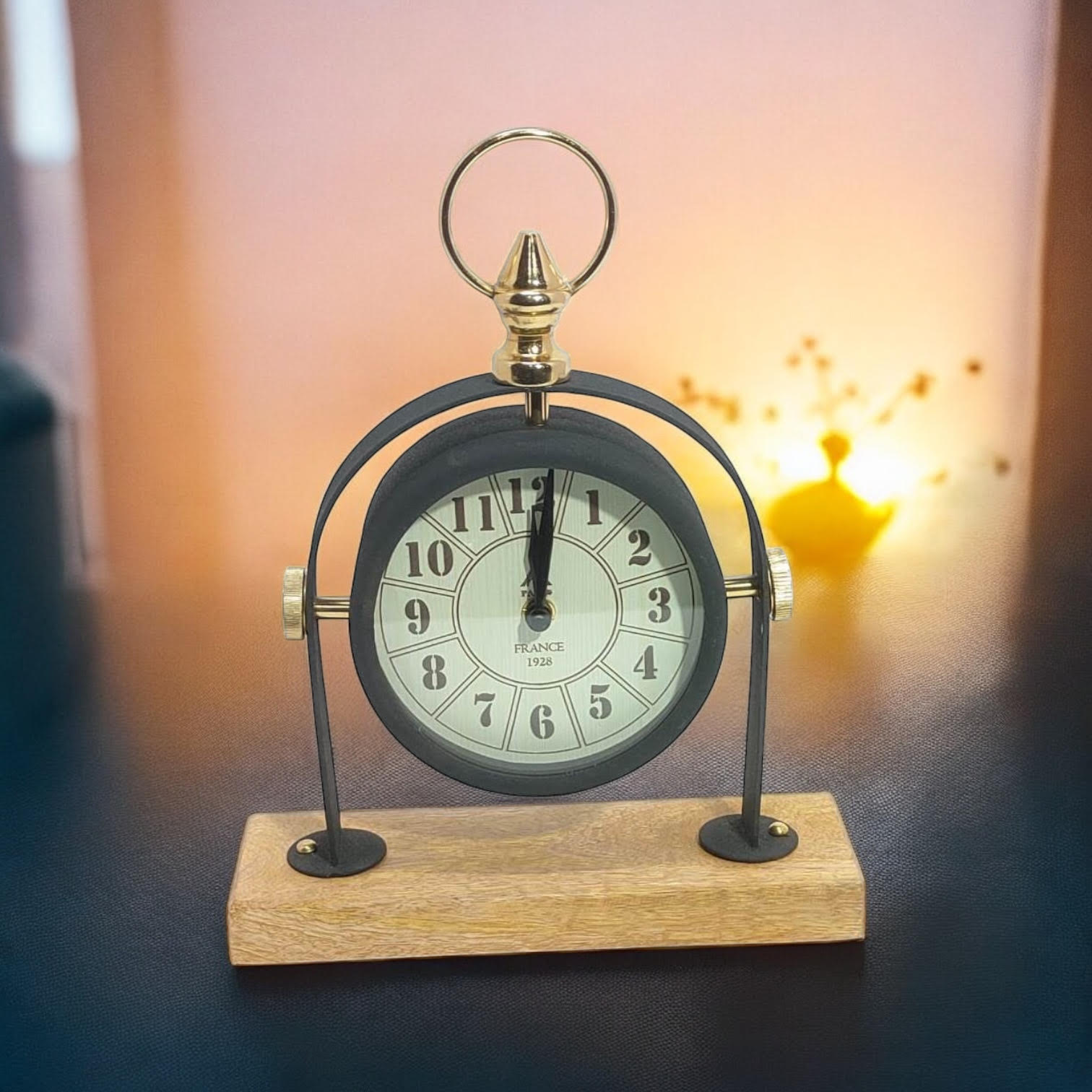 MSL Hand Finished Table Clock, 1 AA Battery Powered
