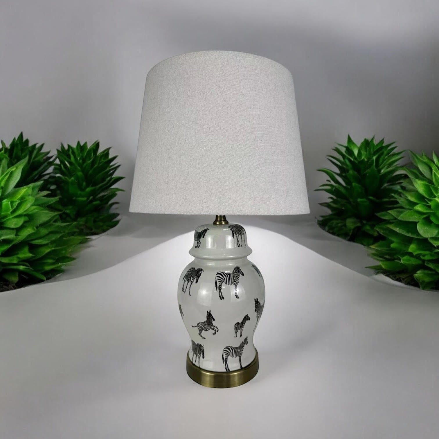 MSL 41cm Traditional Ceramic Table Lamp Base and Shade with Inline Rocker Switch, Double Insulated