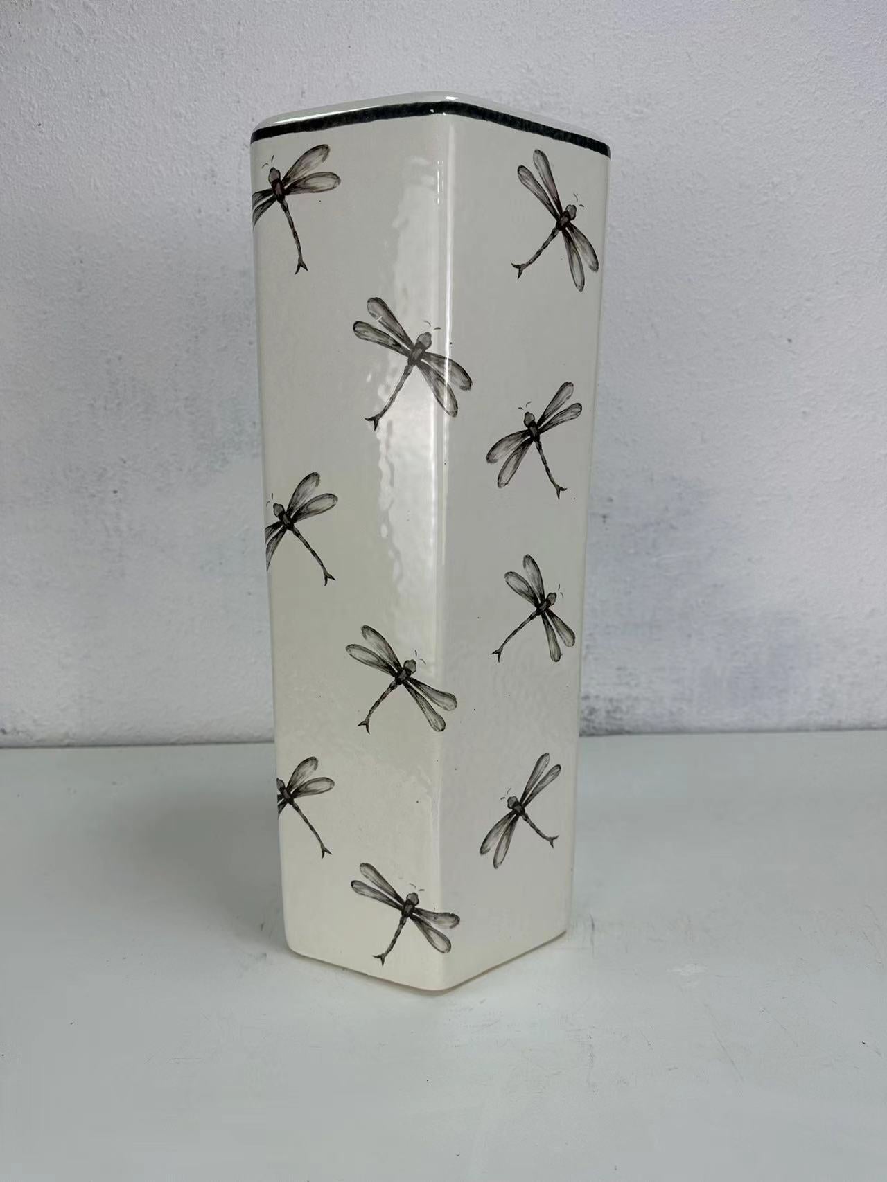 MSL 18 Hex Umbrella Stand, Traditional Glazed Decorative Vase Stand
