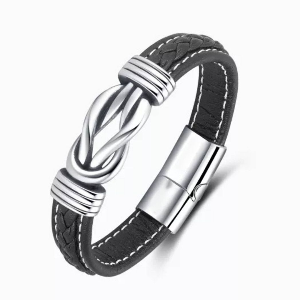 Men's Leather Infinity Bracelet