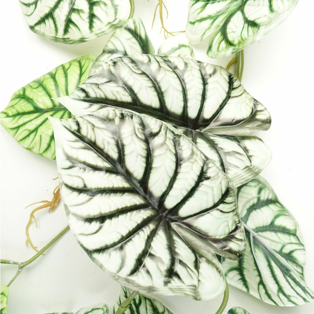 Leaf 120cm Artificial Trailing Hanging Alocasia Dragon Scale Plant, Realistic, Bare Stem