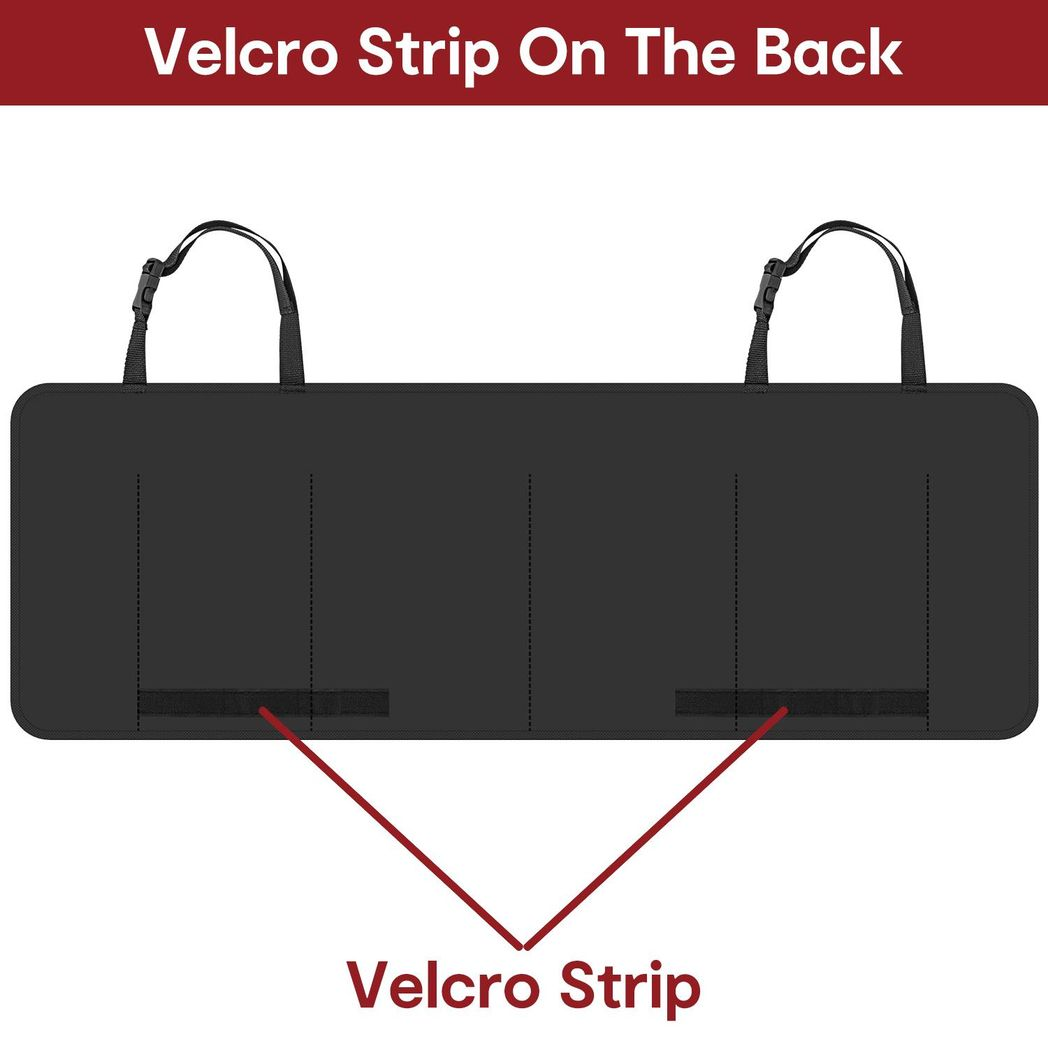 Vinsani Hanging Car Boot Organiser Black with Multi Mesh Pockets
