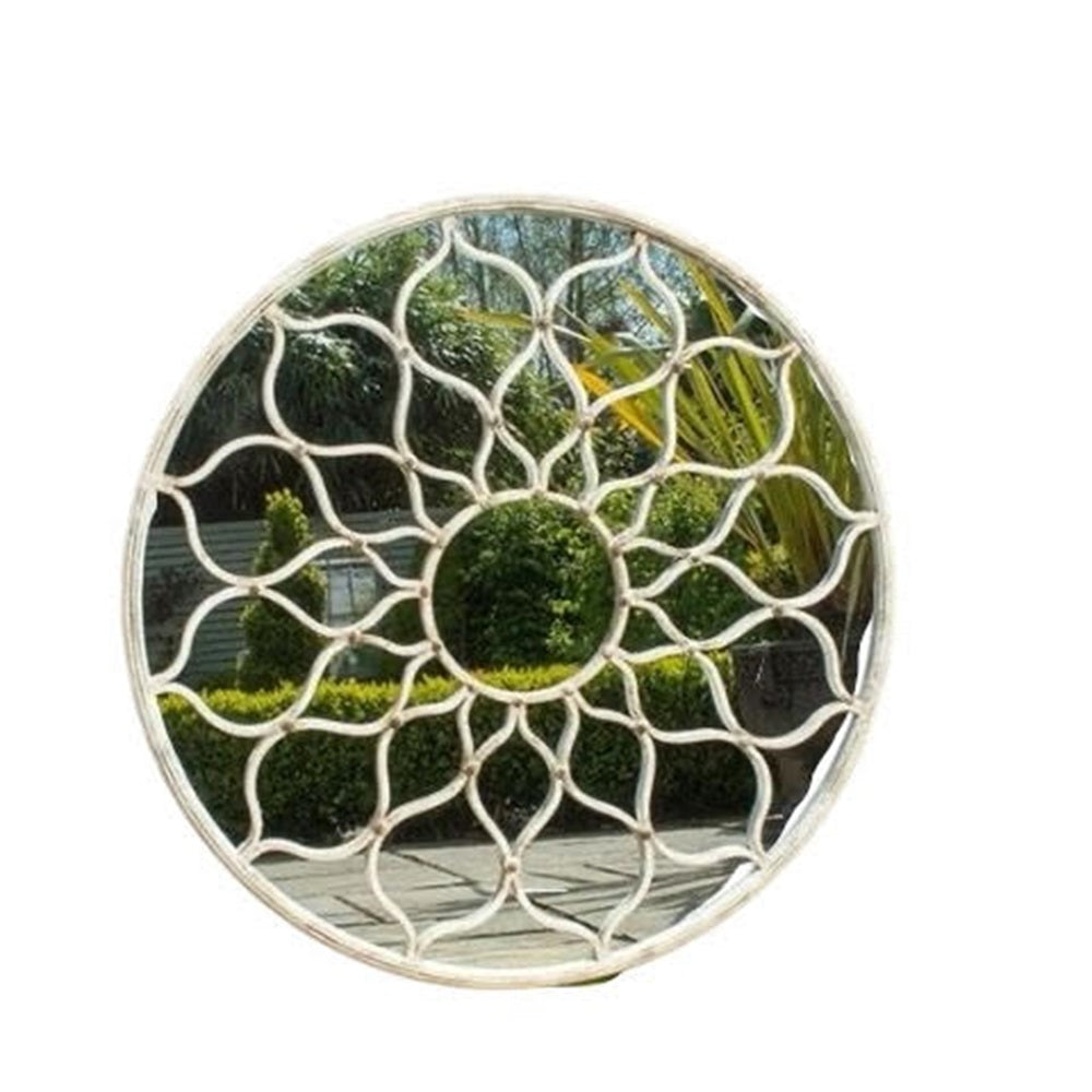 MSL 60cm Round Metal Window Wall Mirror for Indoor and Outdoor Use