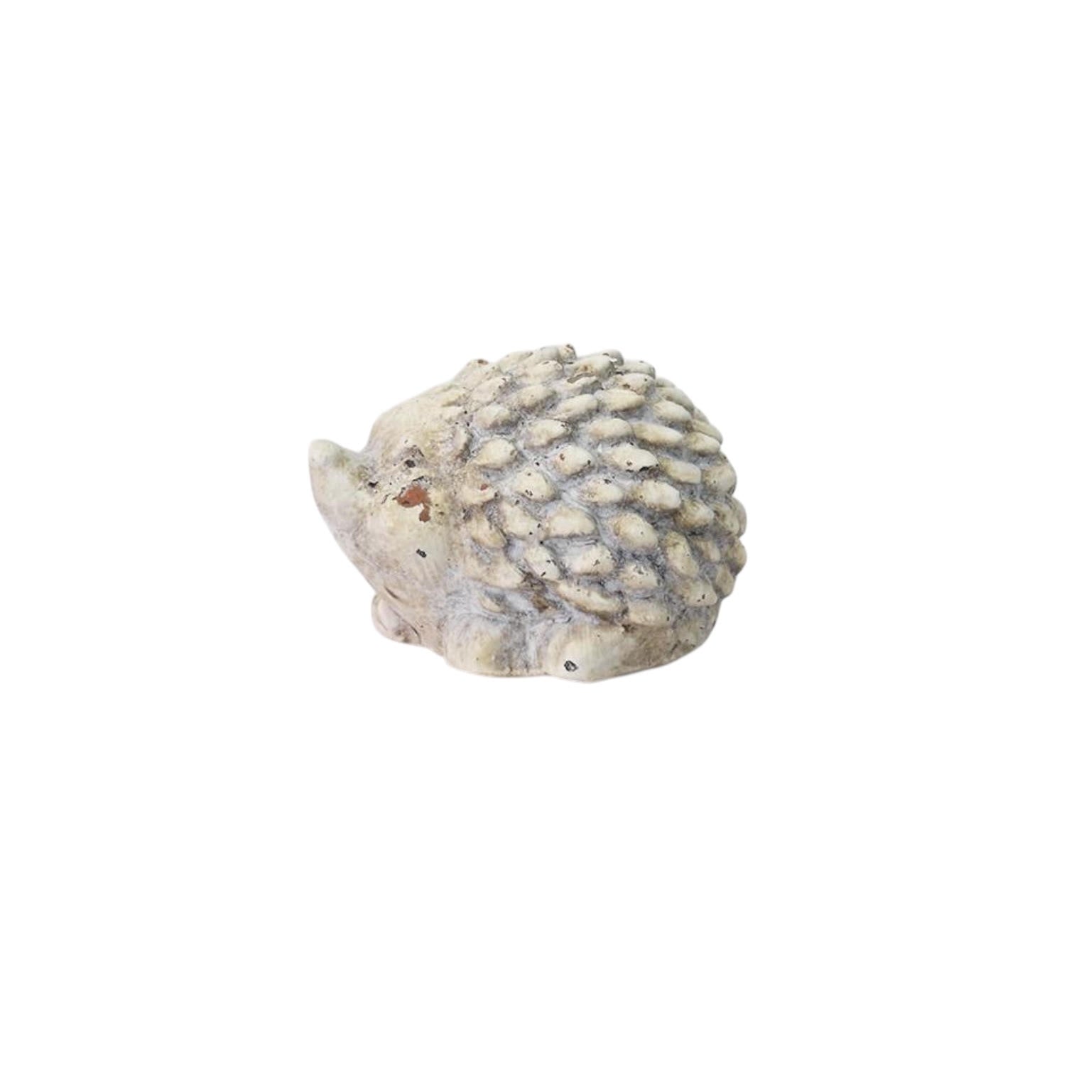 MSL 10cm Cream Cement Hedgehog Garden Ornament