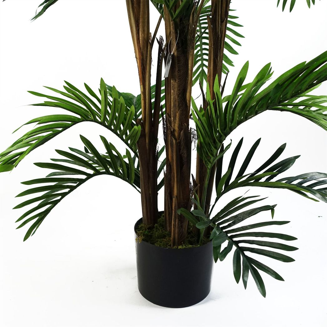 Leaf 150cm Artificial Areca Palm Tree with Silk Leaves and Weighted Pot