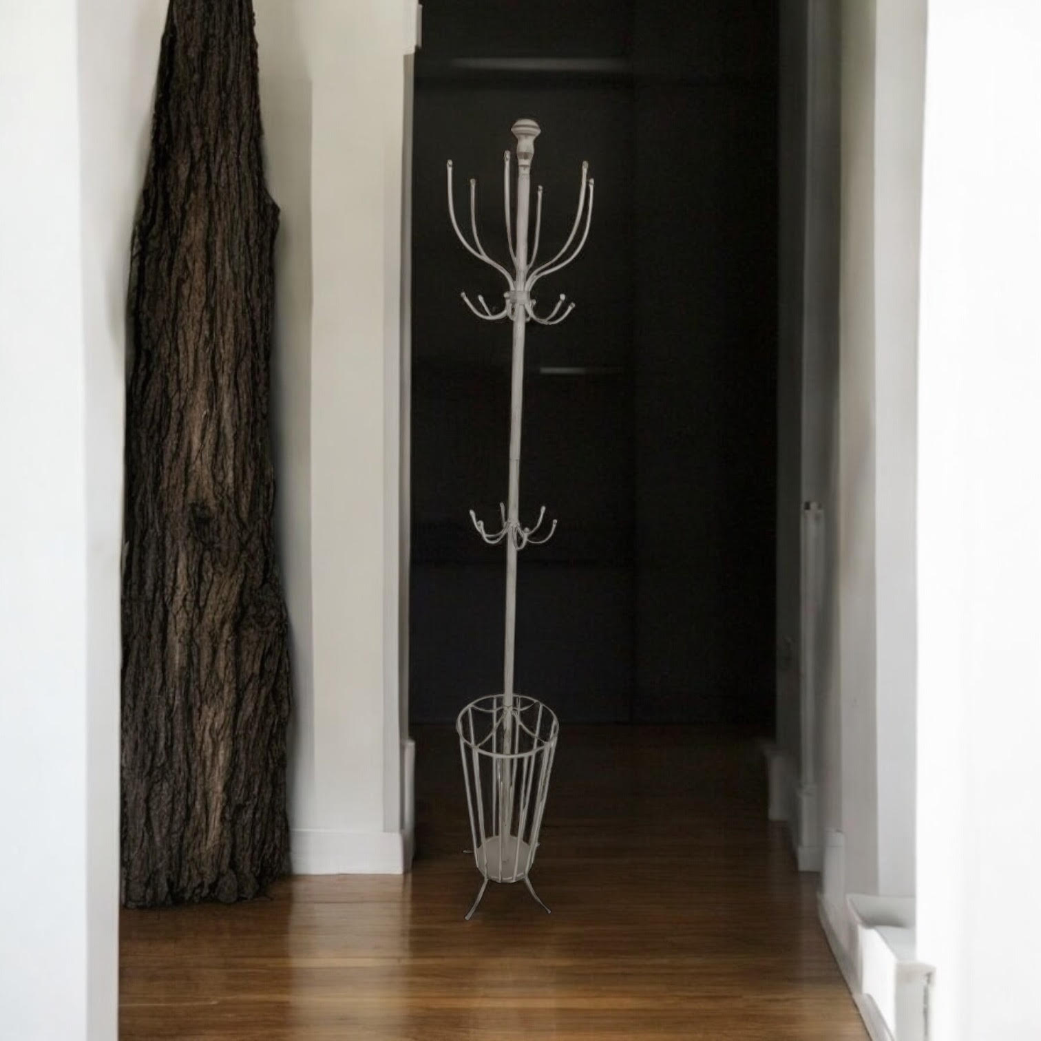 MSL 175cm Cream Metal Coat and Umbrella Stand