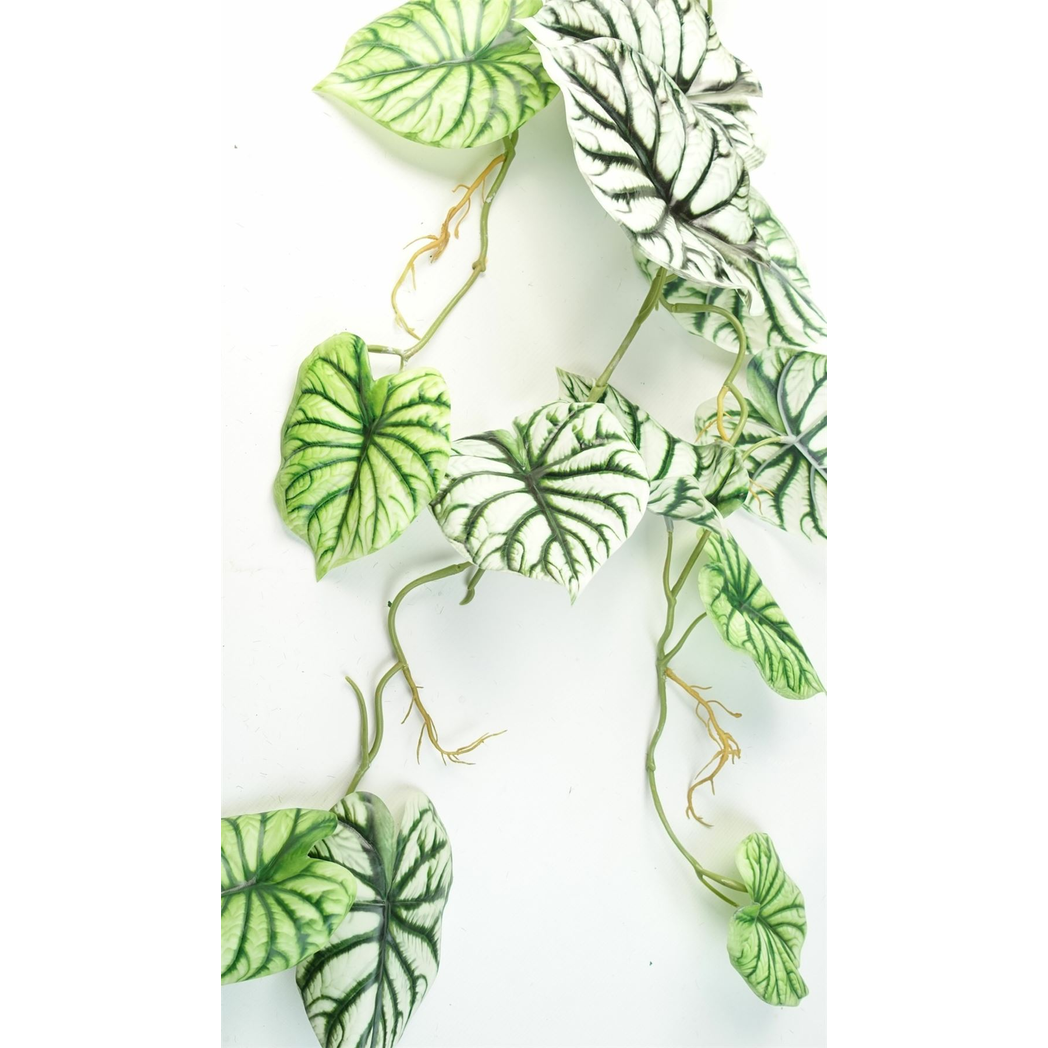 Leaf 120cm Artificial Trailing Hanging Alocasia Dragon Scale Plant, Realistic, Bare Stem