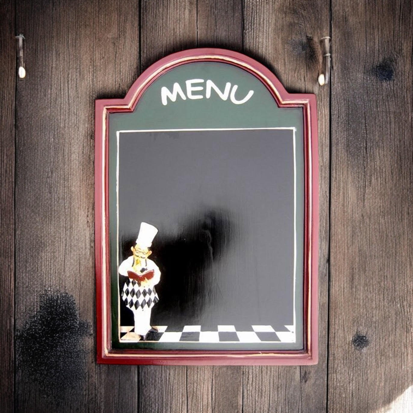 MSL 60 x 40 cm Chef Menu Blackboard, Easy Wipe Clean, Hanging Hook on Back
