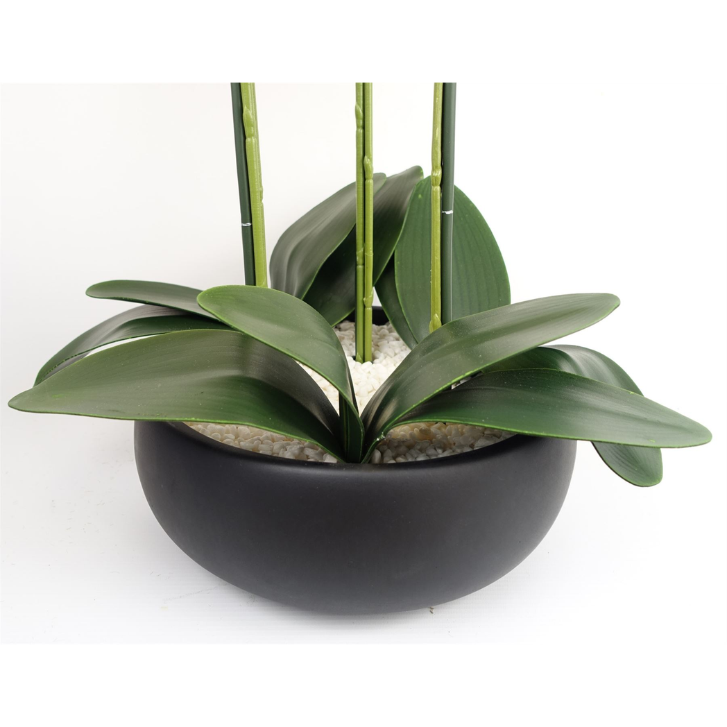 Leaf 60cm Artificial Orchid with Ceramic Planter