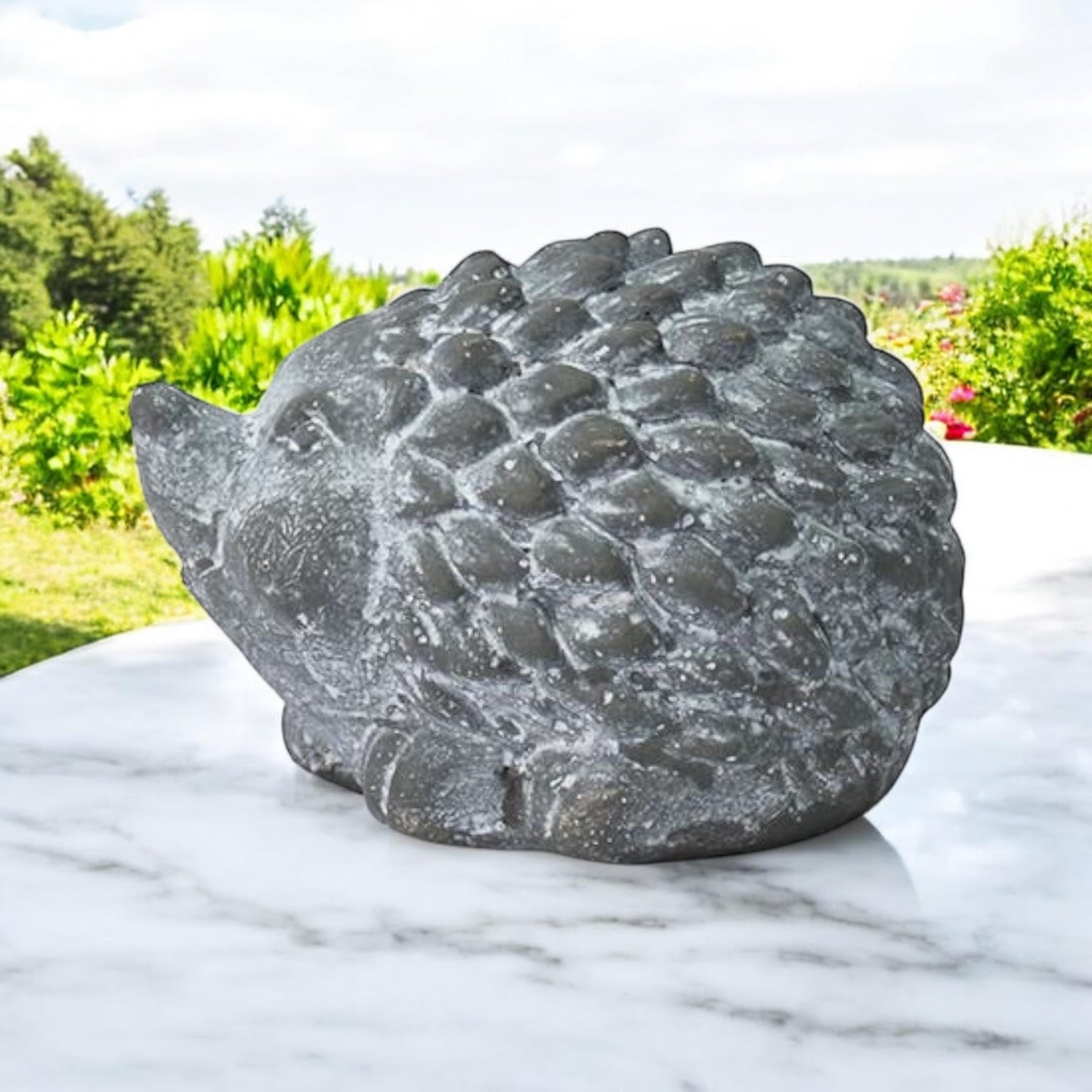 MSL 10cm Grey Cement Hedgehog Garden Ornament