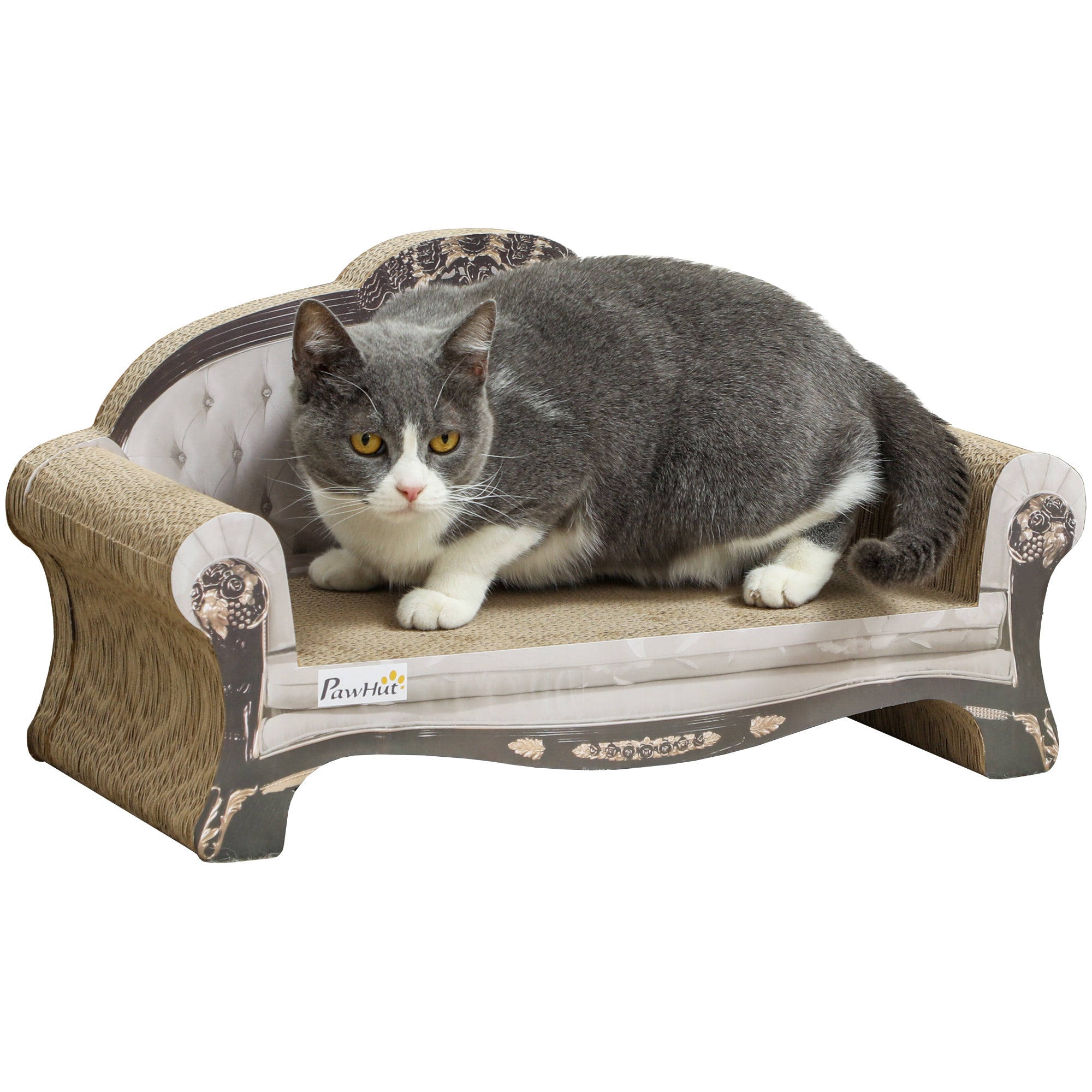 PawHut Cat Scratching Board Sofa Bed with Catnip for Indoor Cats