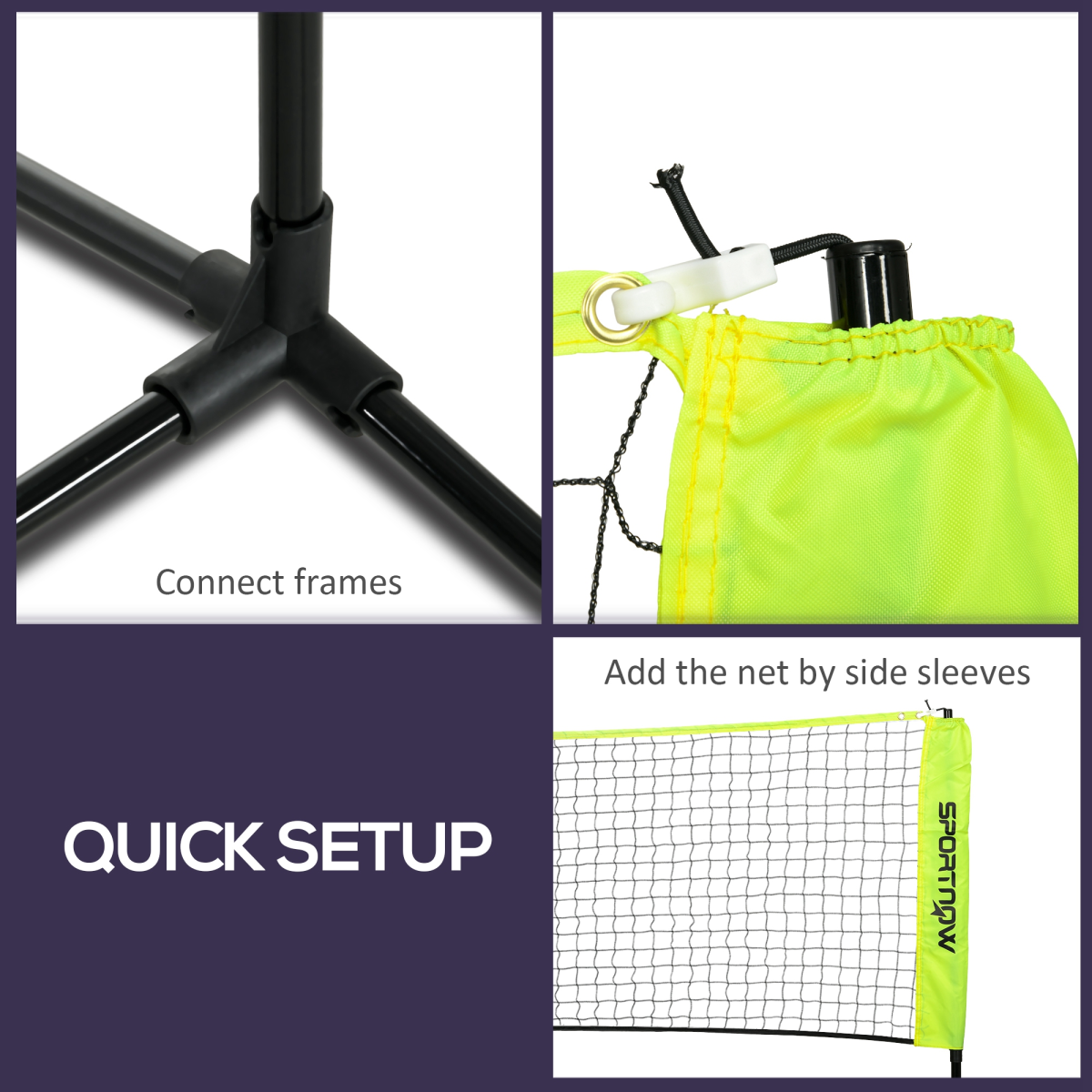 SPORTNOW 3m Adjustable Badminton Net for Tennis, Pickleball & Volleyball