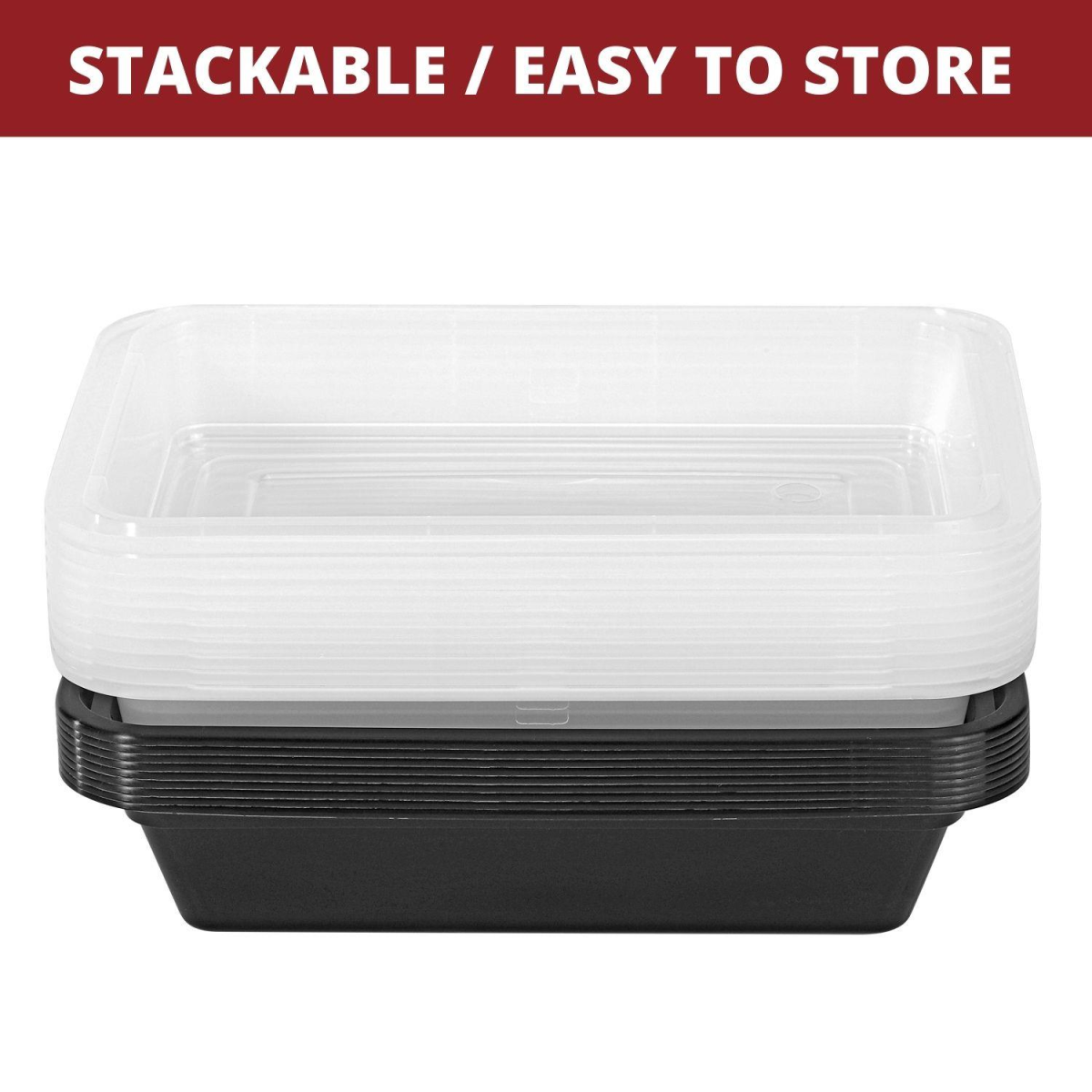 Vinsani 10 Pack 1-Compartment Meal Prep Containers with Airtight Leak-Resistant Lids
