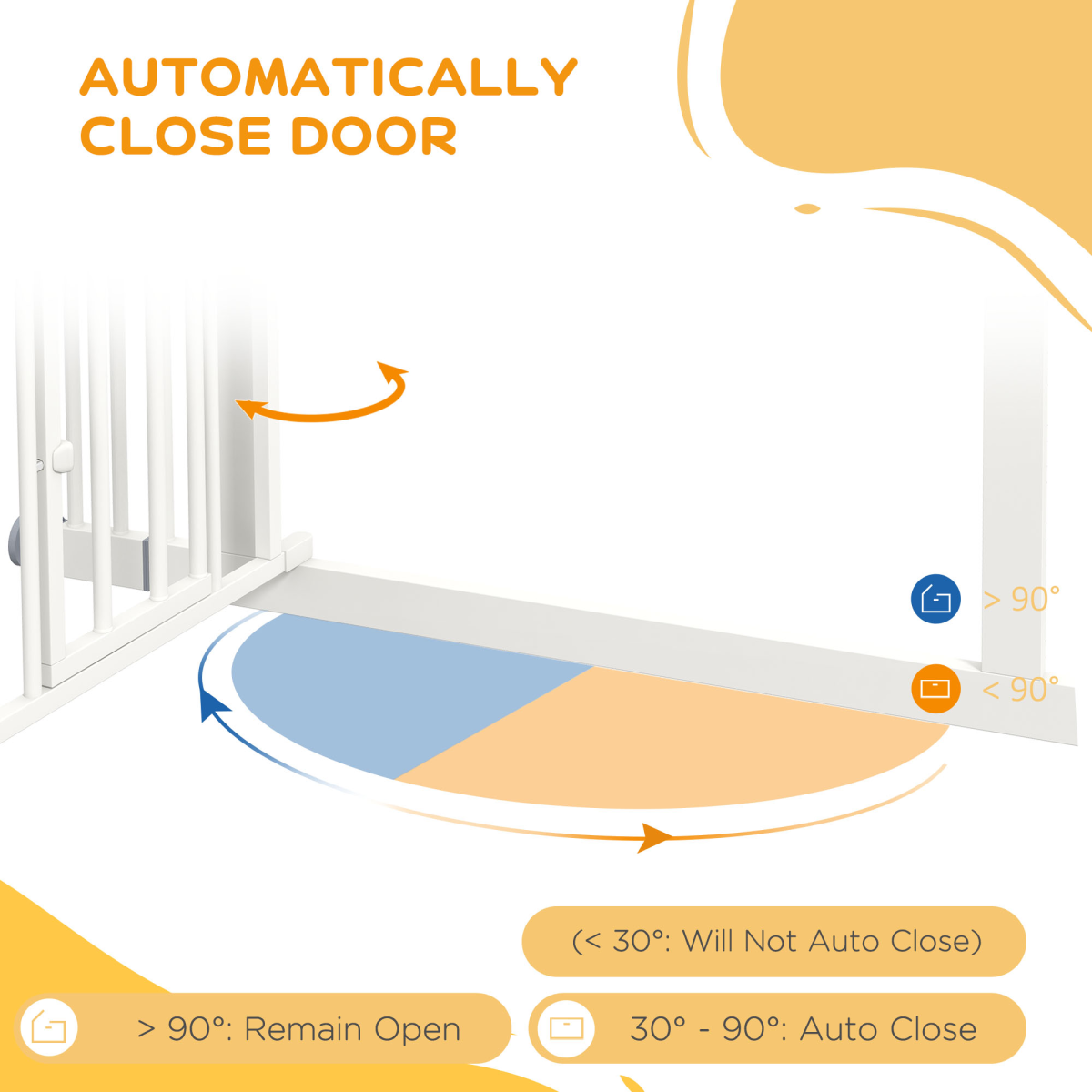 PawHut Pressure Fit Pet Safety Gate with Cat Door, 74-100cm