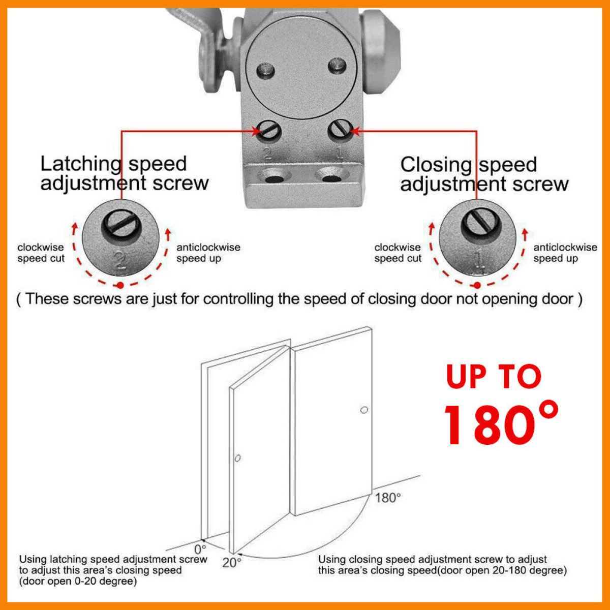 40-65KG Heavy Duty fire rated Overhead Door Closer Opener Adjustable Soft Close