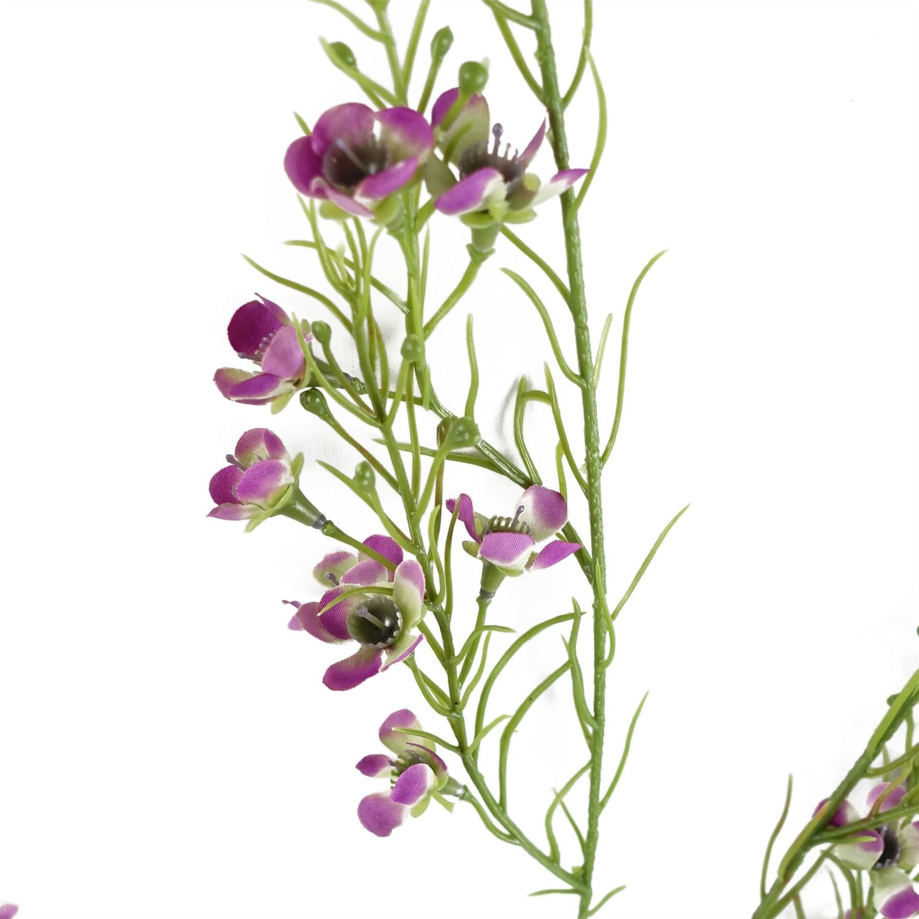 Leaf 100cm Artificial Purple Blossom Spray Stem with Small Silk Flowers and Wired Shapable Stem