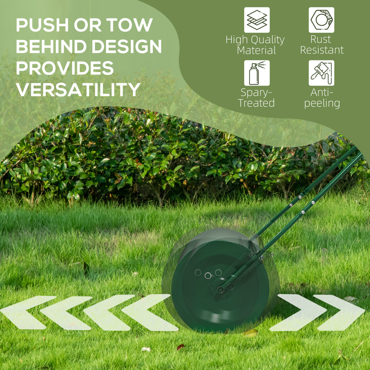 Outsunny Heavy-Duty Fillable Metal Lawn Roller with Comfort Grip