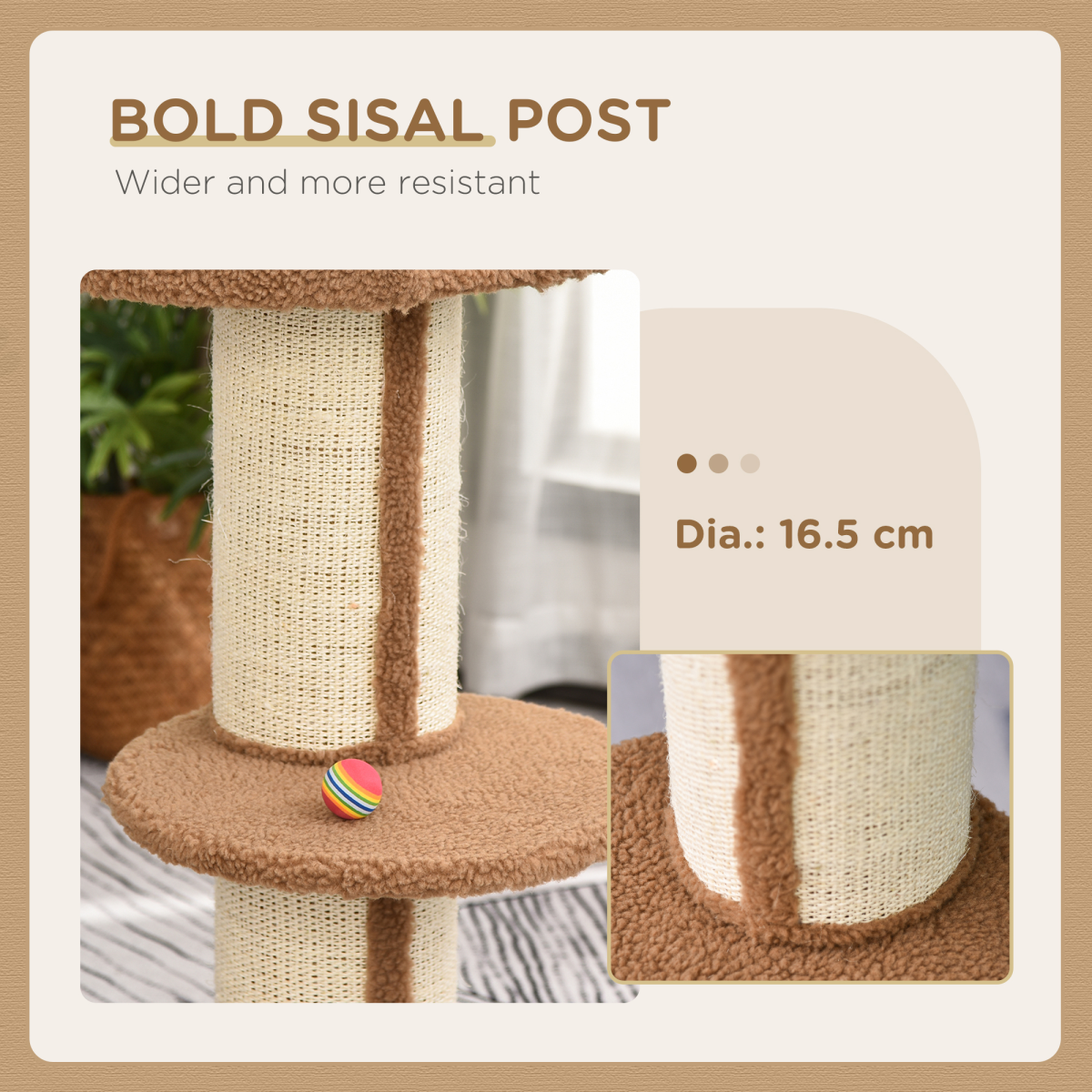 91cm Cat Tree Kitten Activity Center Tower with Top Sleeping Perch, Sisal Scratching Posts, Middle Perch, Stable Base