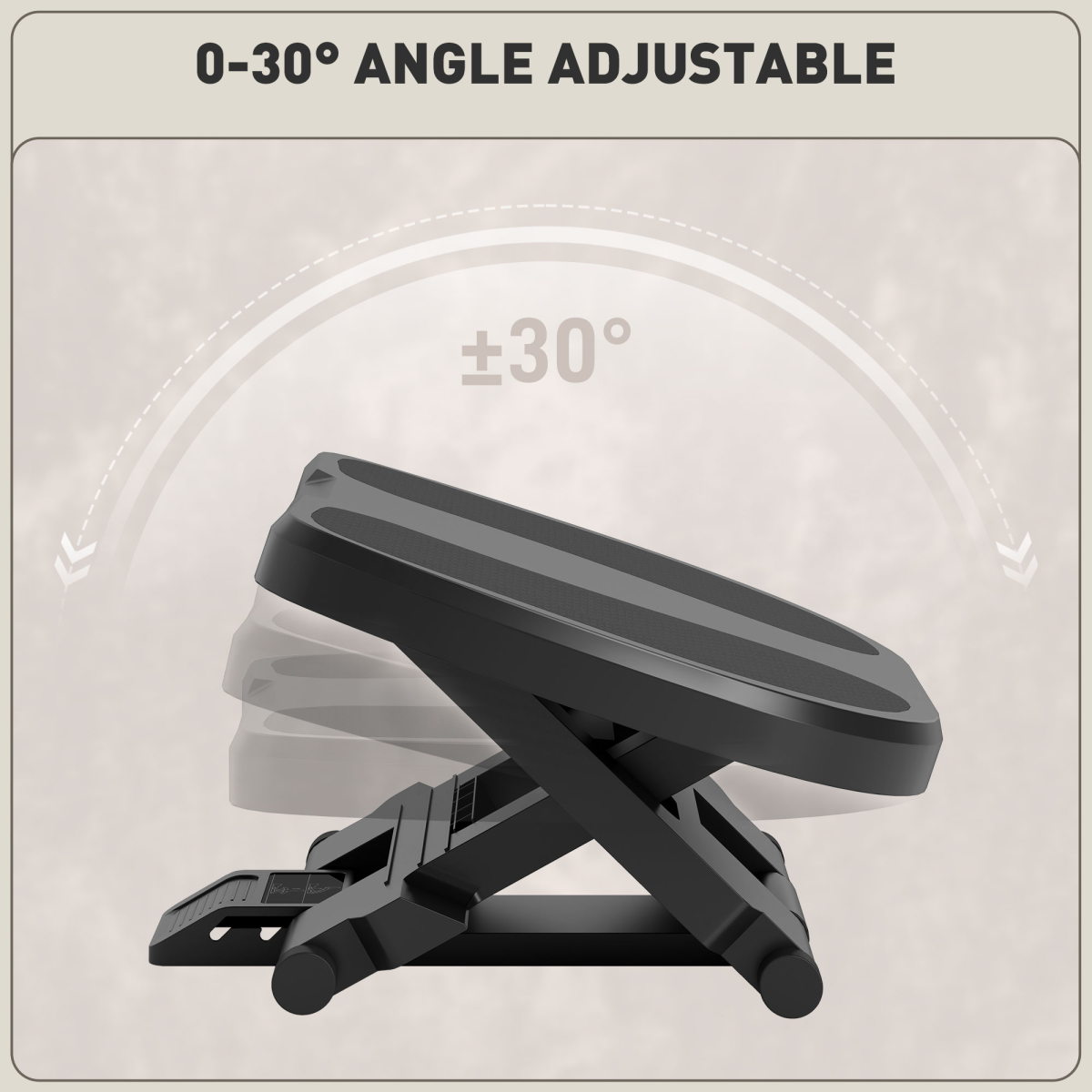 HOMCOM Adjustable Ergonomic Footrest, Height Adjustable, Grey