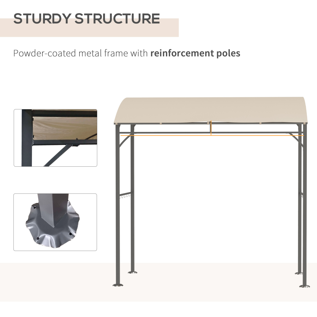 Outsunny 2.15 x 1.5m BBQ Gazebo with Canopy & 10 Hooks, Beige