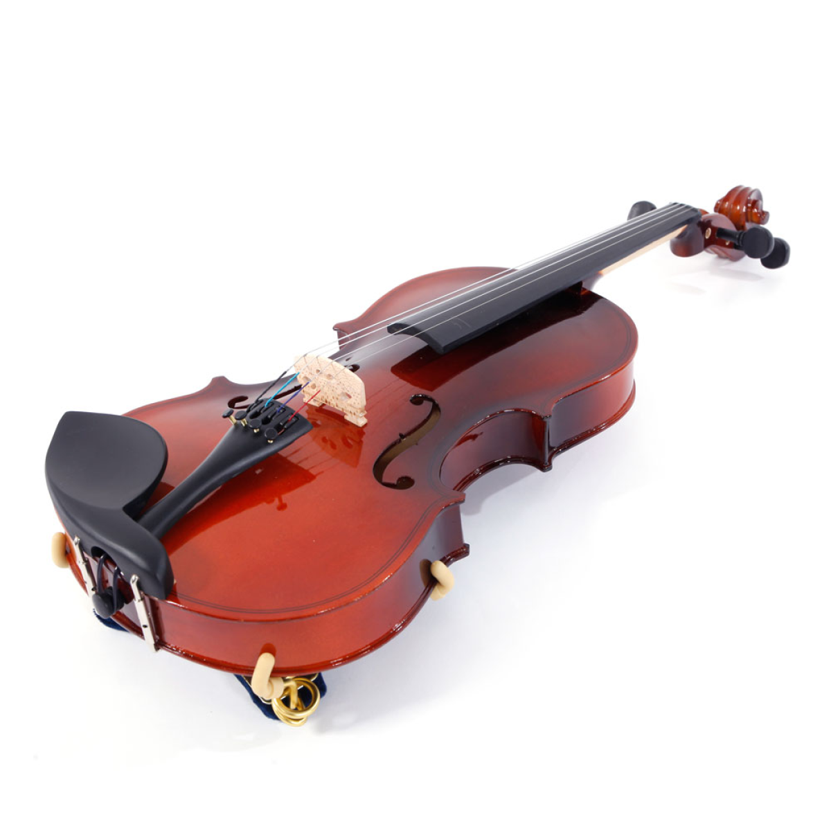 【】GV100 4/4 Acoustic Violin Case Bow Rosin Strings Shoulder Rest Natural
