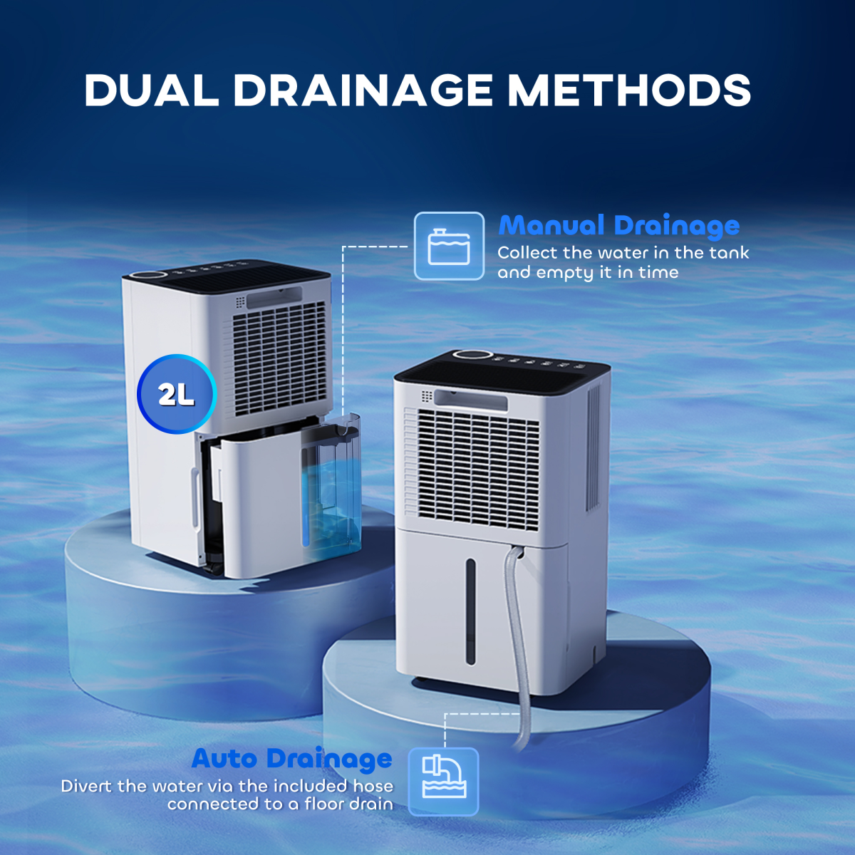 HOMCOM 12L Dehumidifier with Washable Filter, Child Lock, 24H Timer