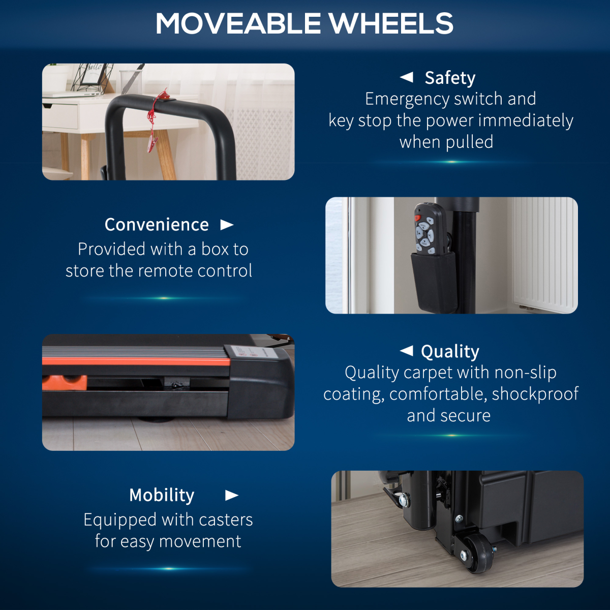 Folding Motorized Treadmill with Remote Control, 1-6 km/h