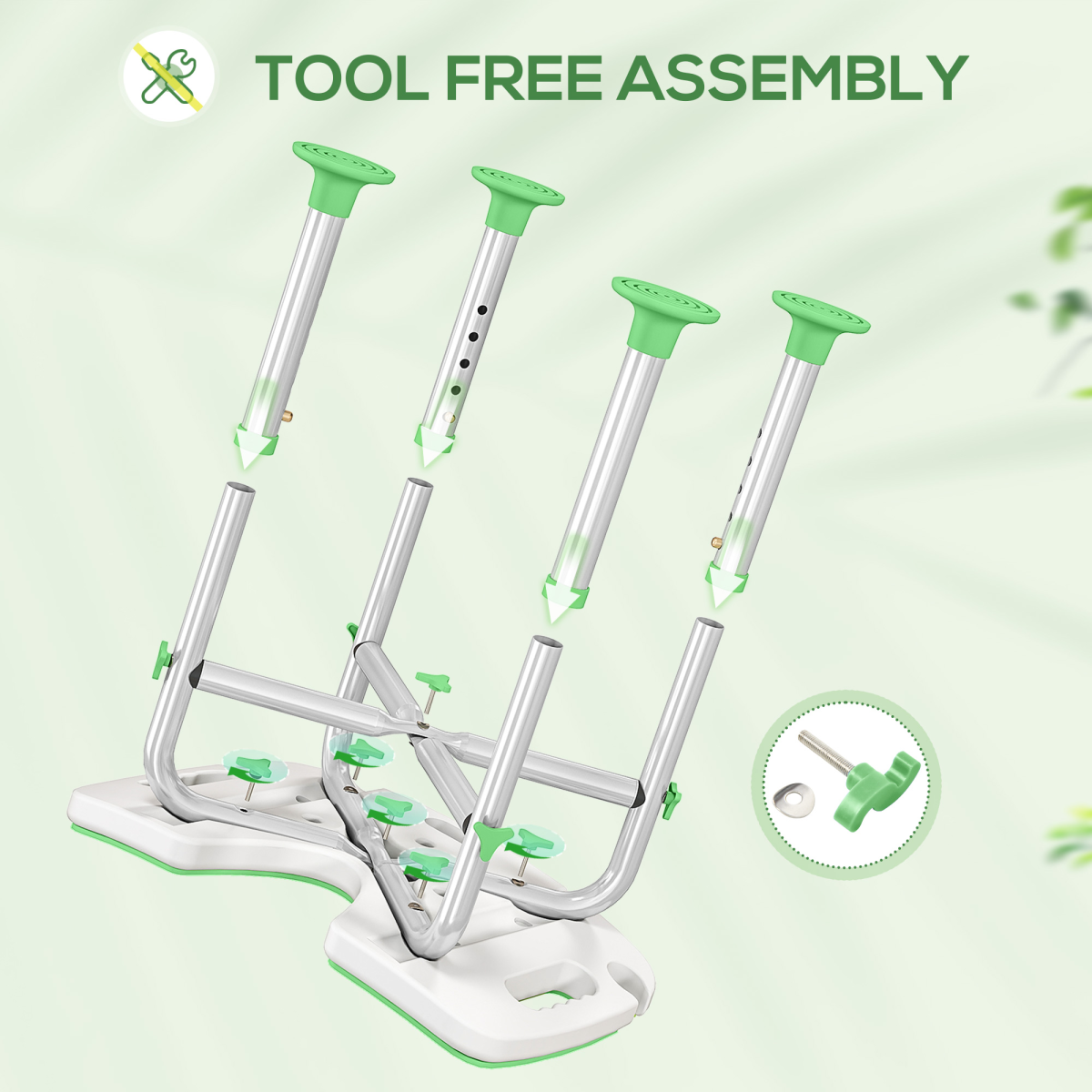 HOMCOM Aluminium Adjustable Shower Stool with Suction Feet, 150kg