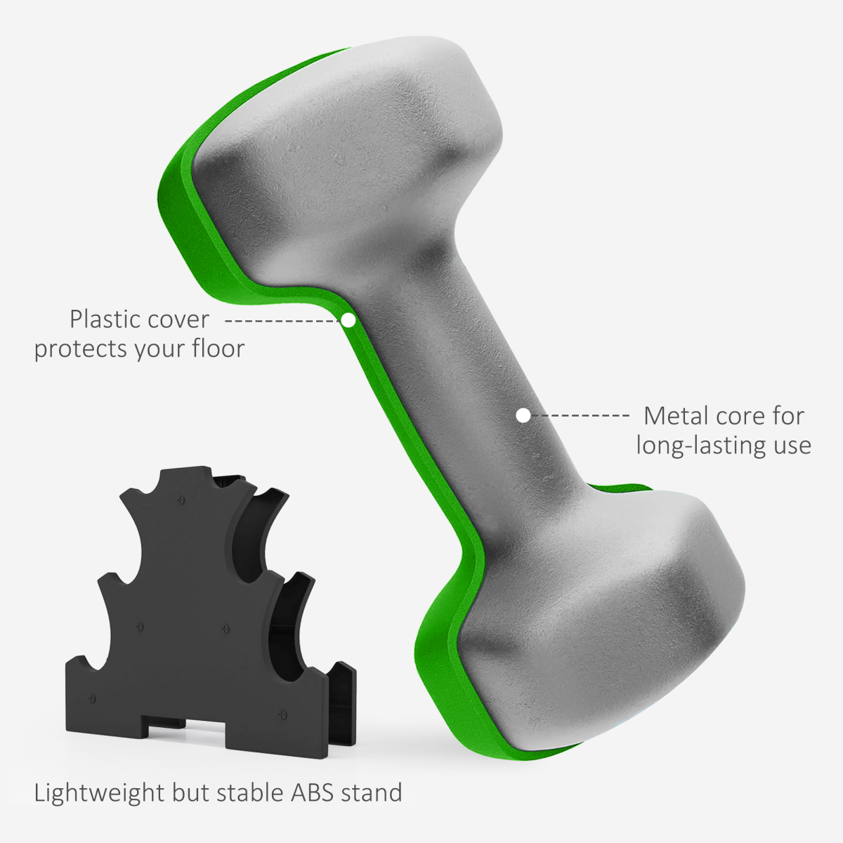 SPORTNOW Hex Dumbbells Set with Rack, 2 x 1kg, 2 x 2kg, 2 x 3kg