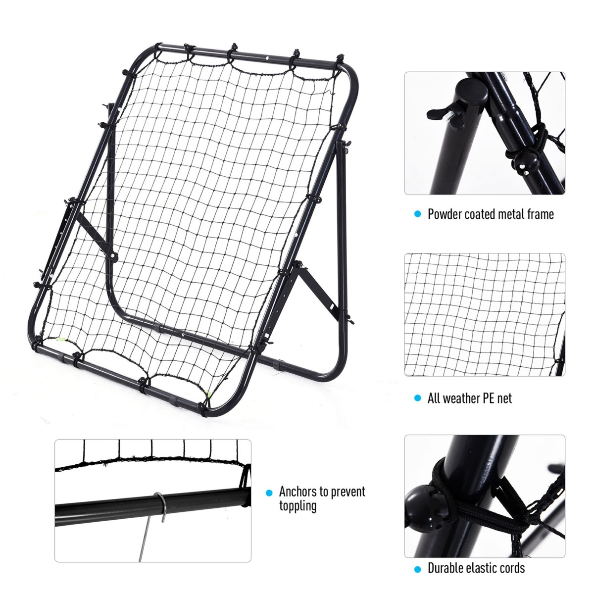 Adjustable Football Rebounder Net Training Aid for Kids and Adults