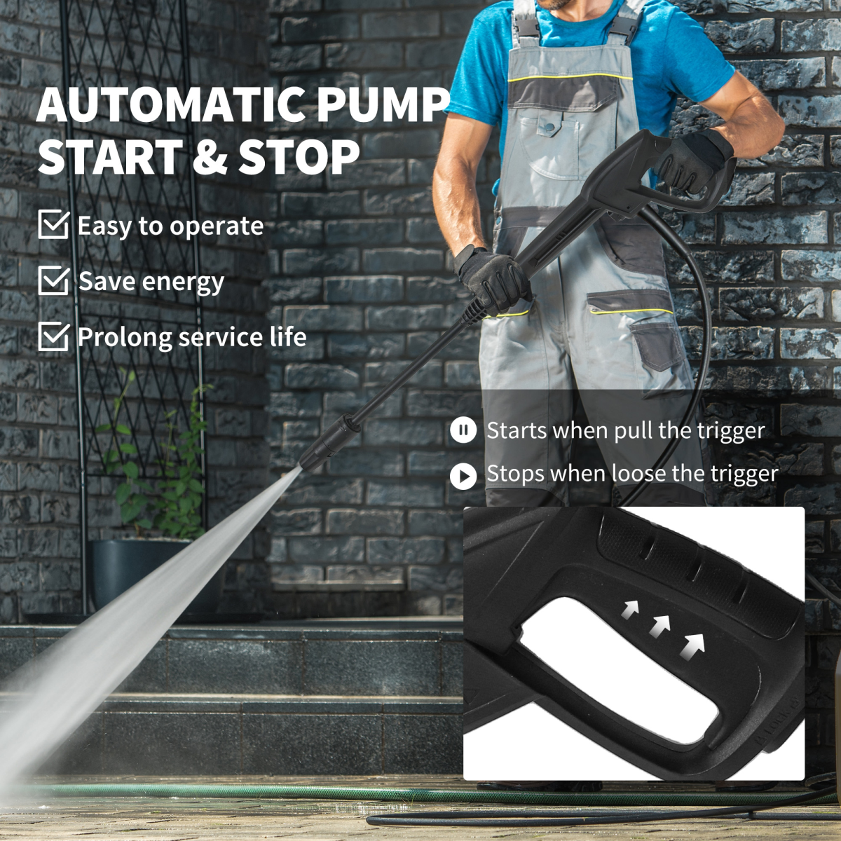 Outsunny 2200W 170 Bar Pressure Washer with Adjustable Nozzle