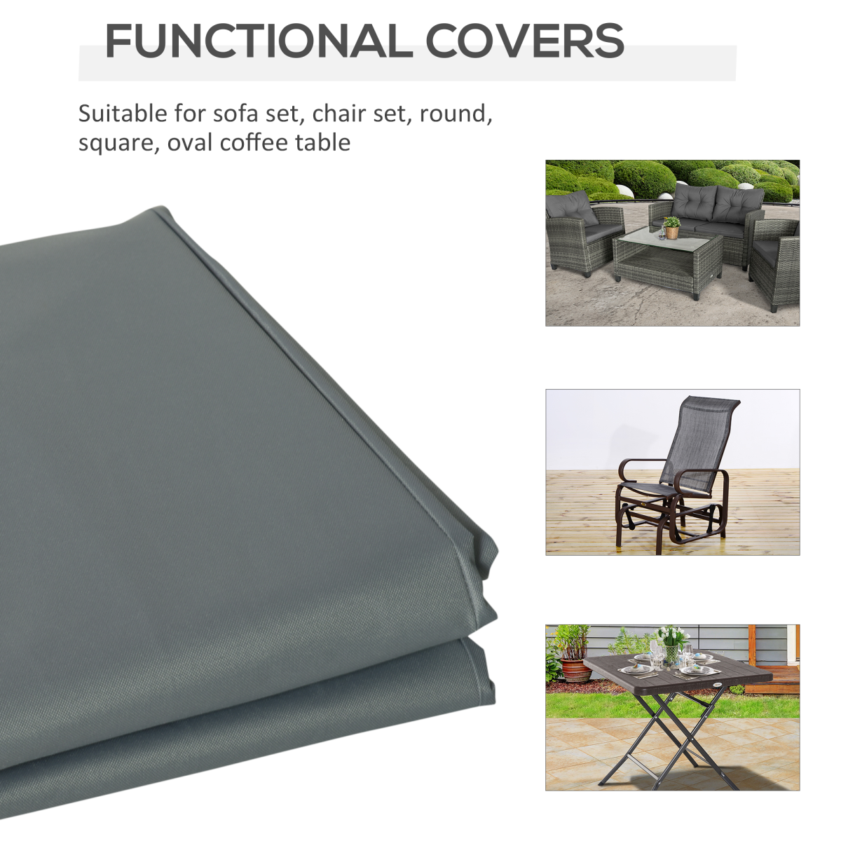 Outsunny 190 x 72cm Outdoor Furniture Cover, 600D Water & UV Resistant