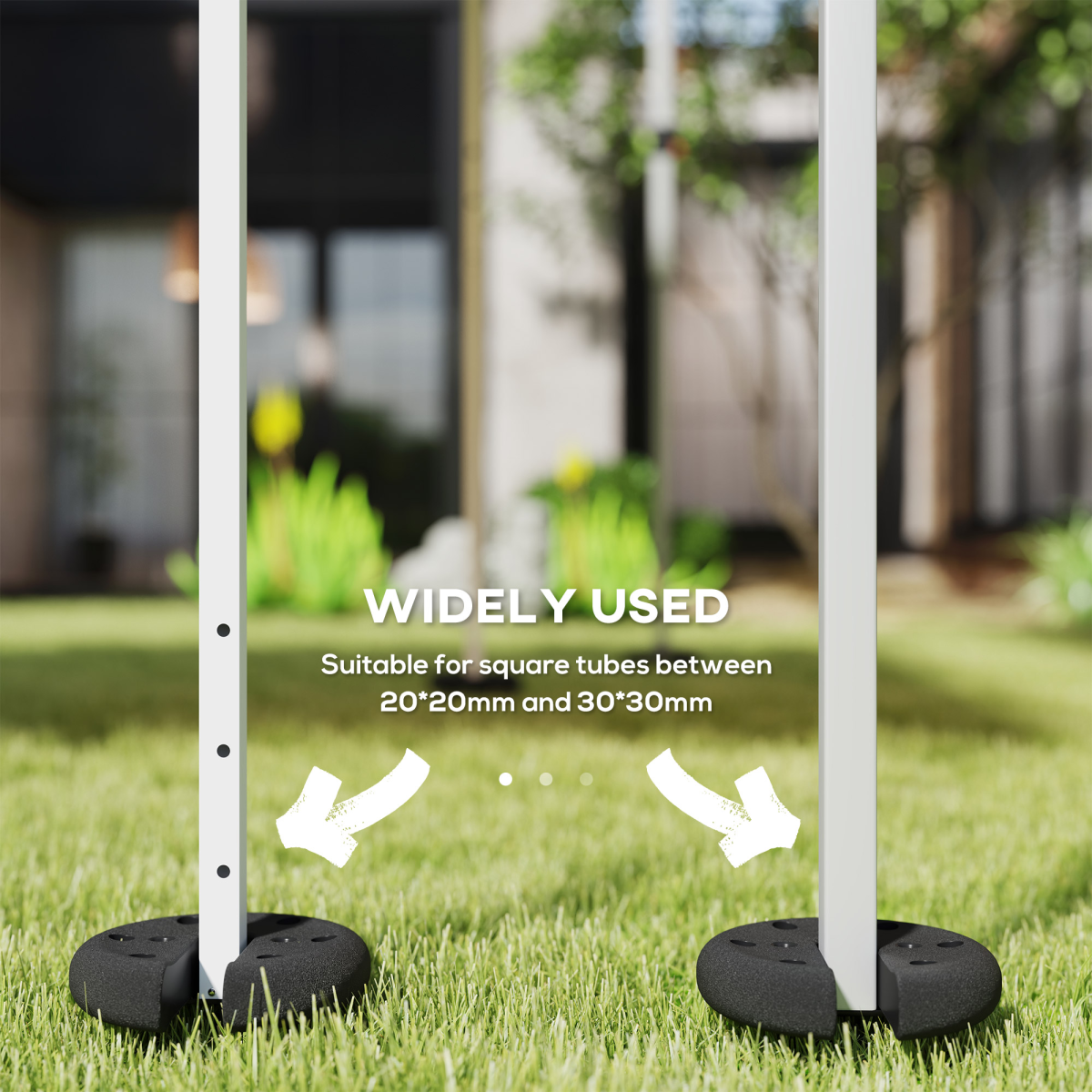 Outsunny 4-Piece Tent Base Weight Set for 20 x 20mm to 30 x 30mm Square Tubes
