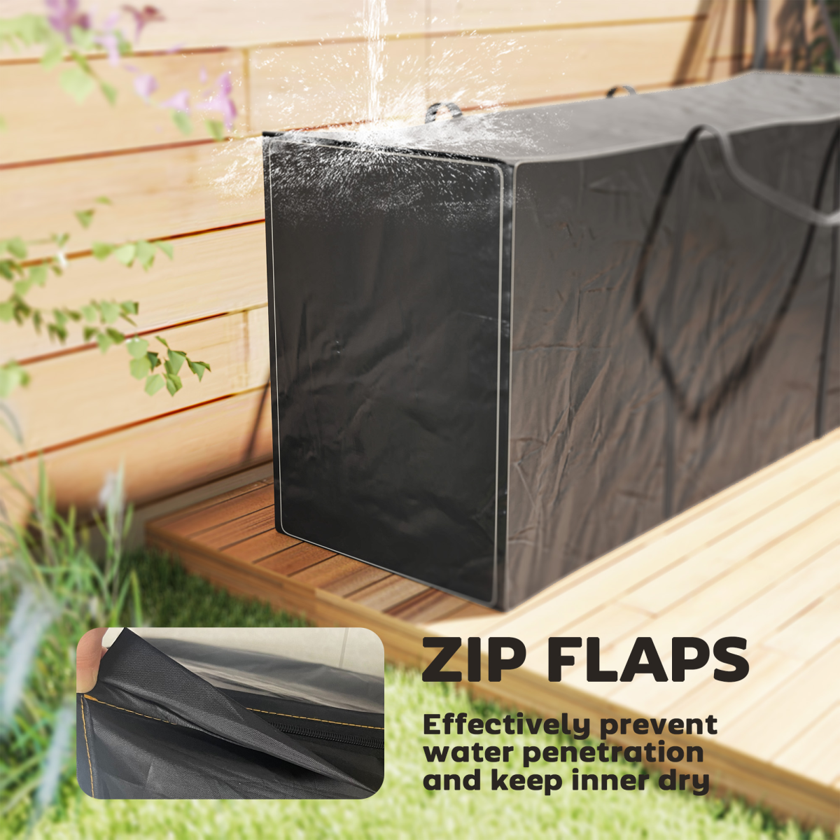 Outsunny 720L Waterproof Garden Cushion Storage Bag, 600D Oxford