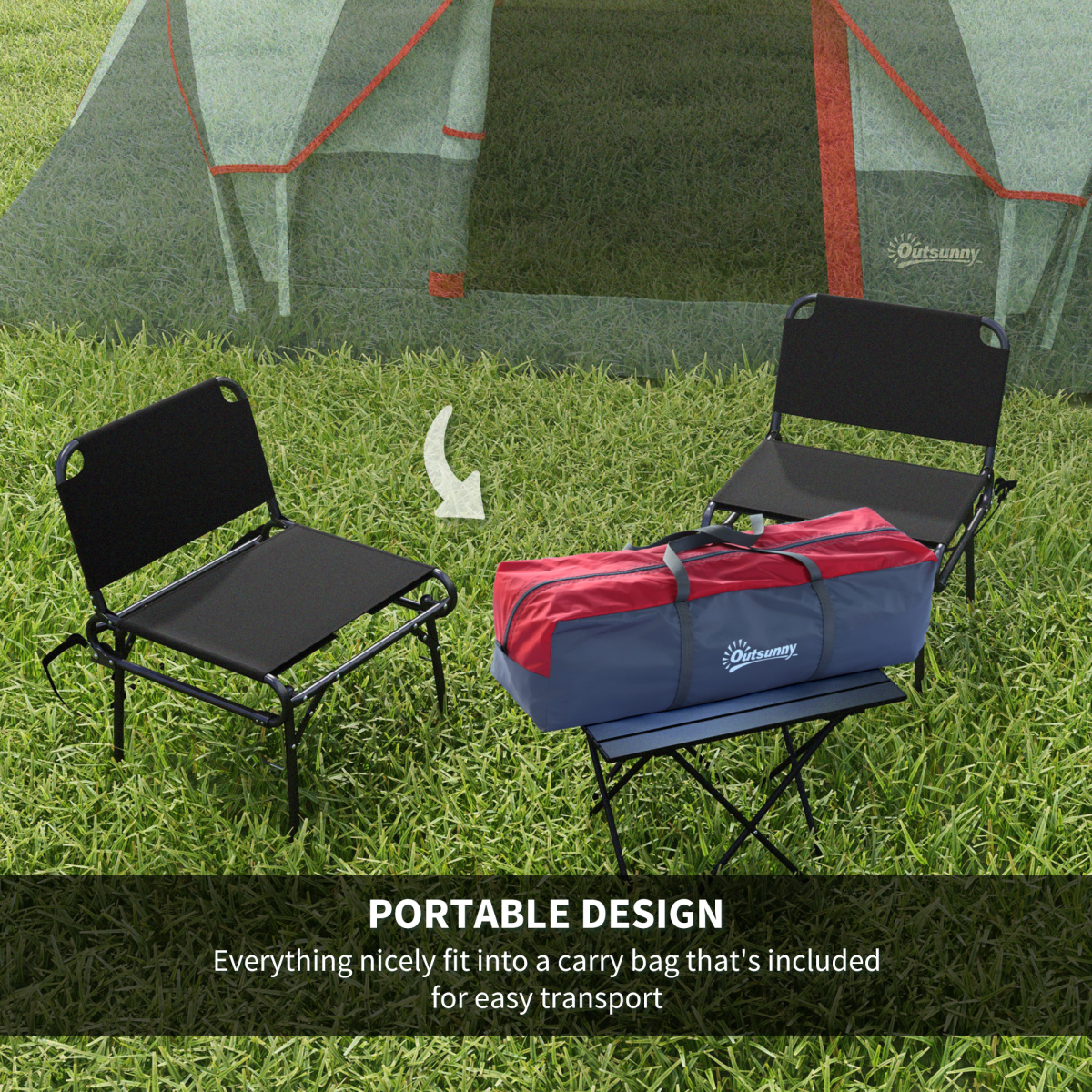 Outdoor Camping Tent for 6 with Carry Bag, Steel & Fiberglass Frame