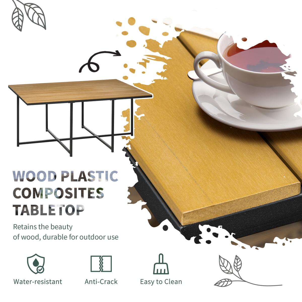 Outsunny 11-Piece Rattan Garden Dining Set, 10-Seater, Space-Saving