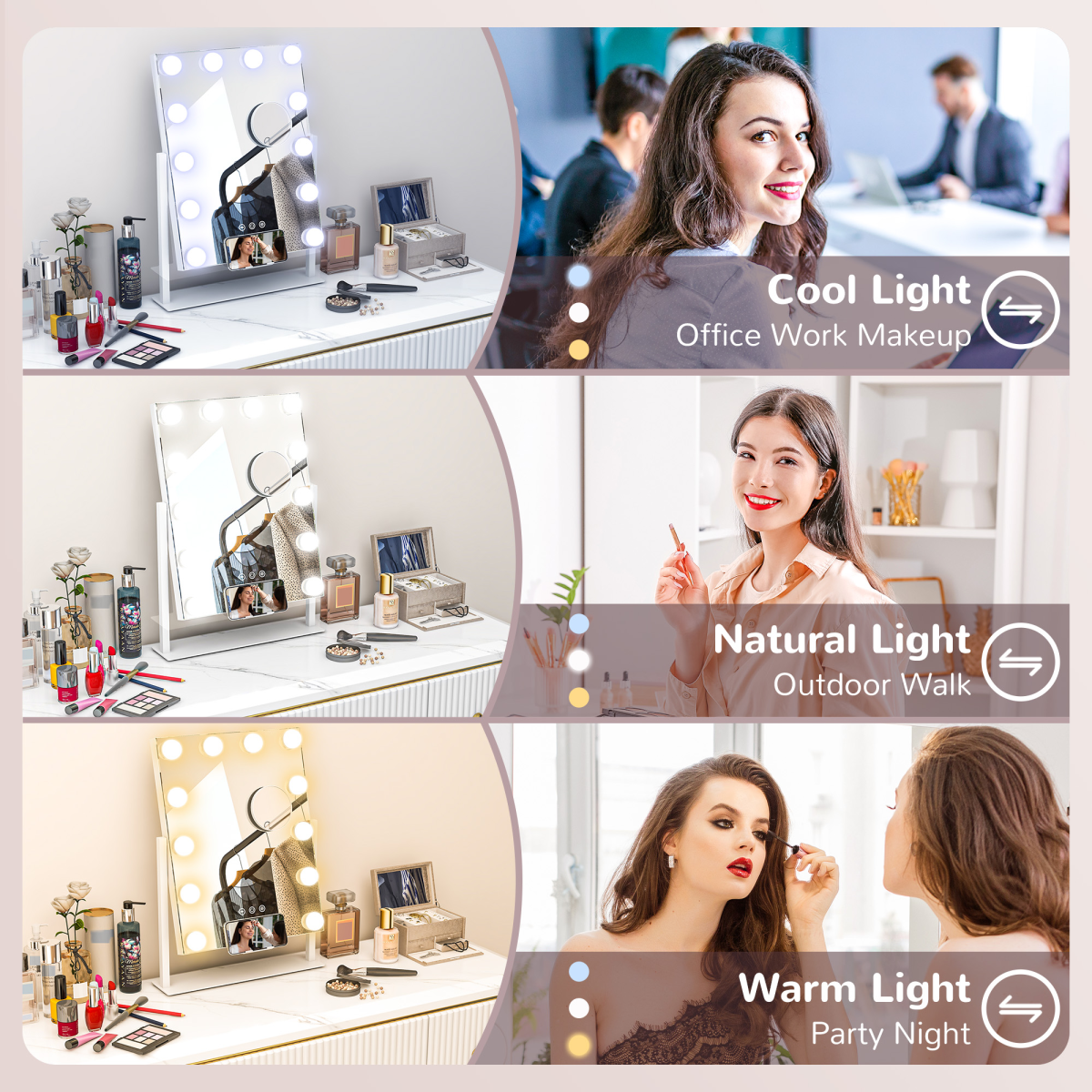 HOMCOM Hollywood Makeup Mirror with 10x Magnifier, USB Port