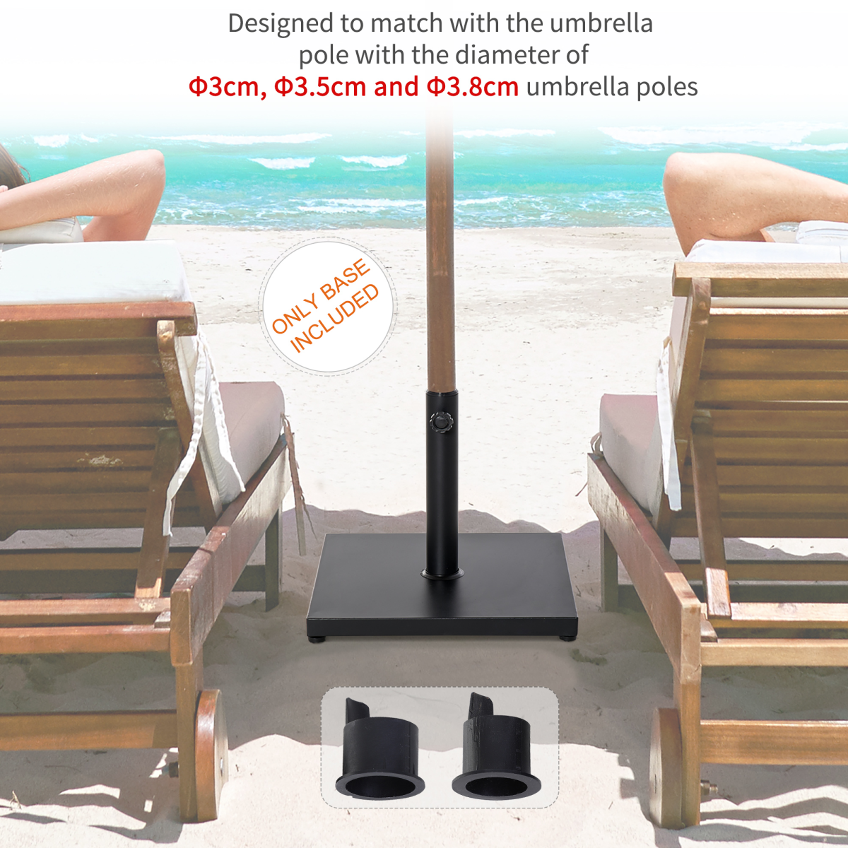 Outsunny Heavy Duty Adjustable Steel Parasol Base Black