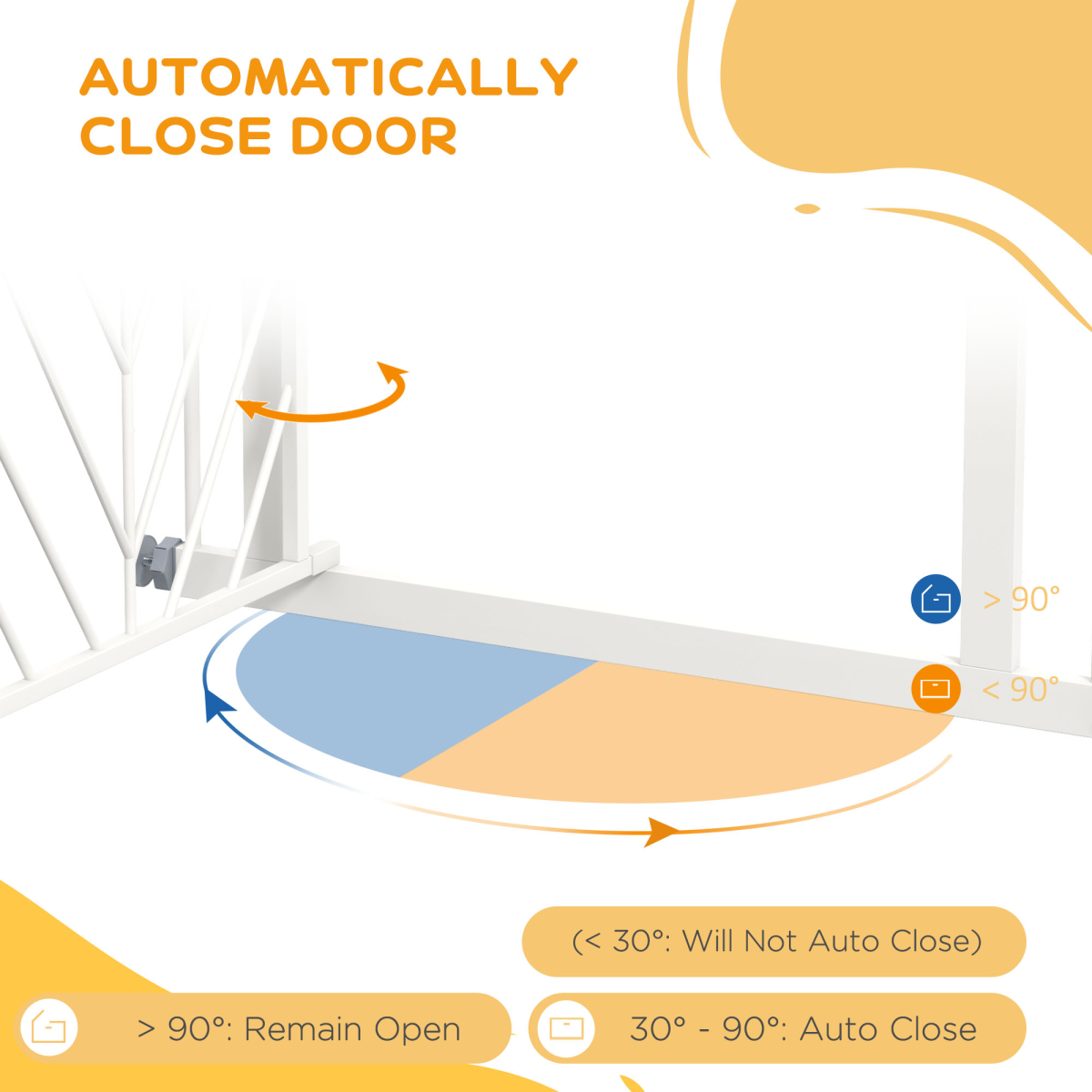 PawHut Adjustable Pressure Fit Safety Gate, Auto Close, 74-80cm